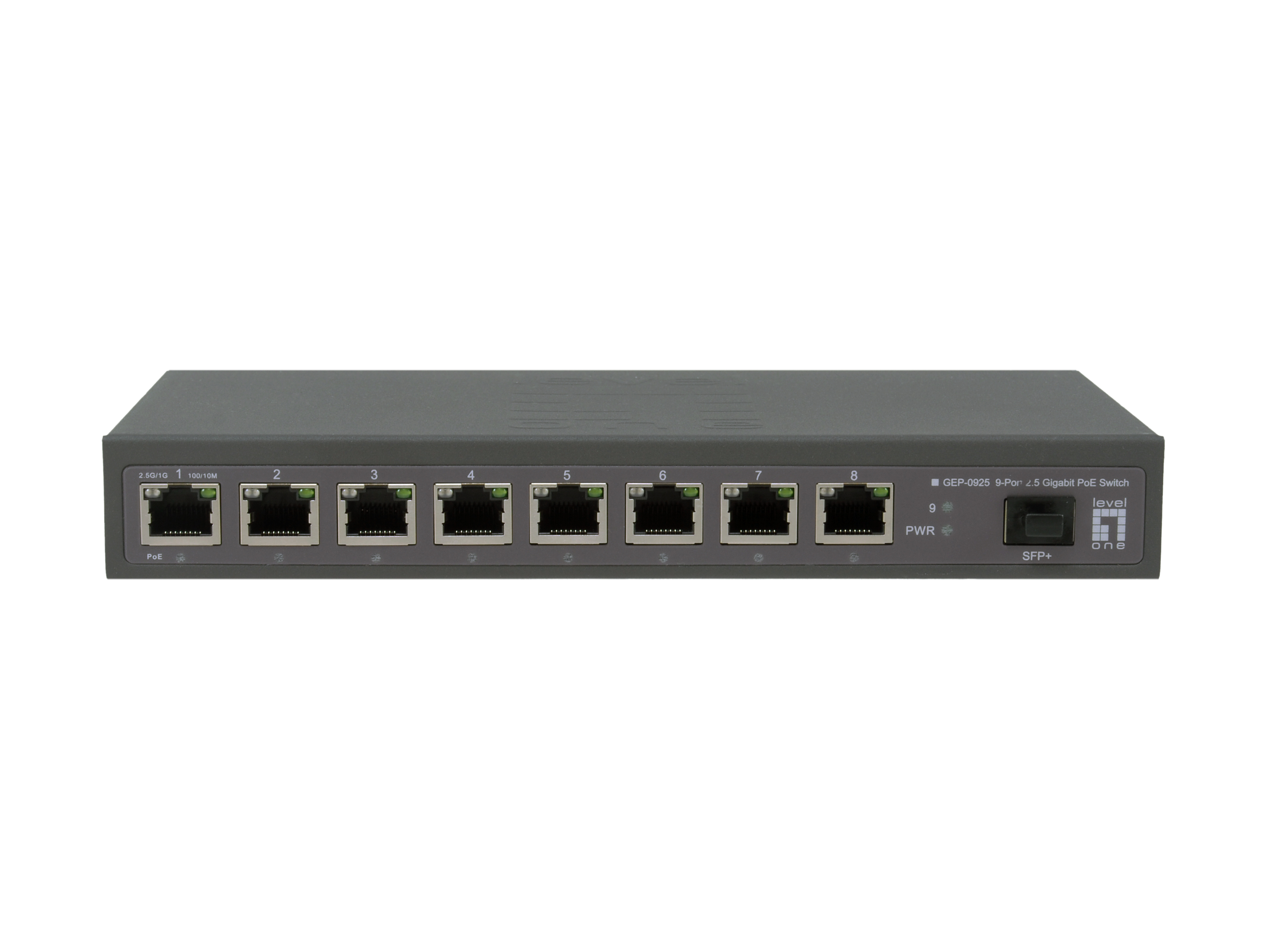 LevelOne PoE+Switch 8xGE PoE/1x10GSFP+ 120W unmanged Plastik