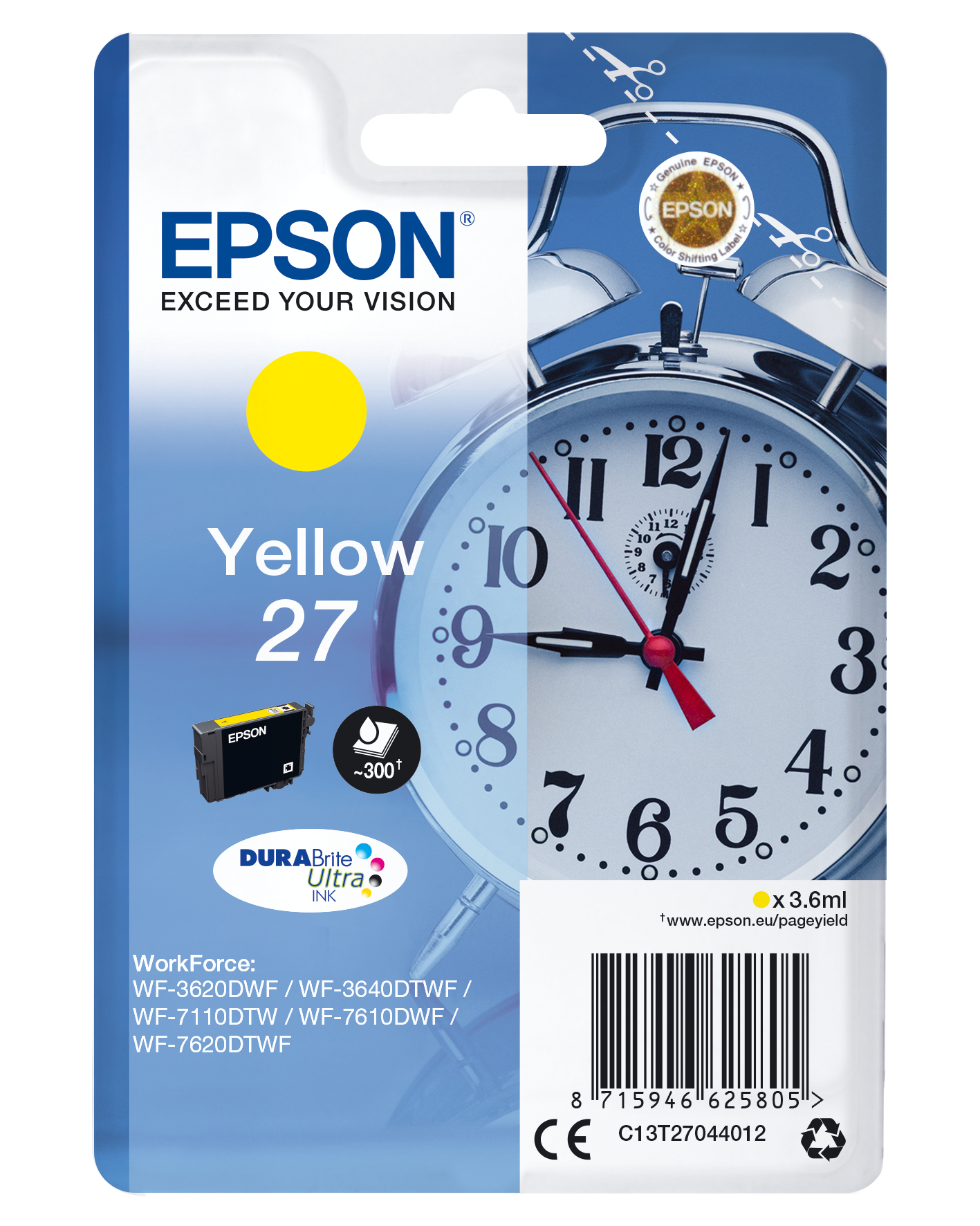 EPSON 27 / T2704 (Wecker) gelb Druckerpatrone