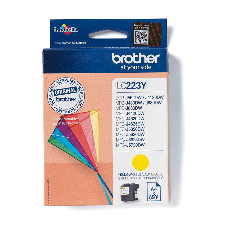 LC-223Y YELLOW INK CARTRIDGE 550 PAGES ISO STANDARDS 24711