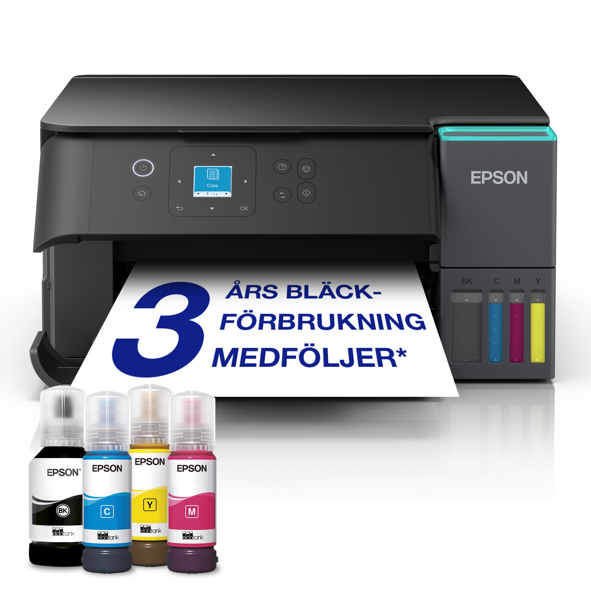 EPSON EcoTank ET-2950 3 in 1 Tintenstrahl-Multifunktionsdrucker schwarz
