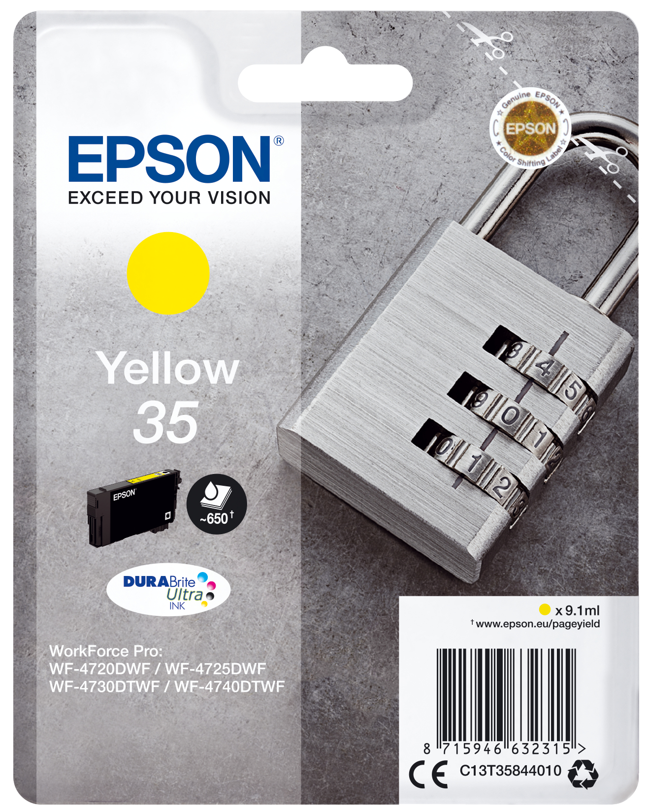 EPSON 35 / T3584 (Vorhängeschloss) gelb Druckerpatrone