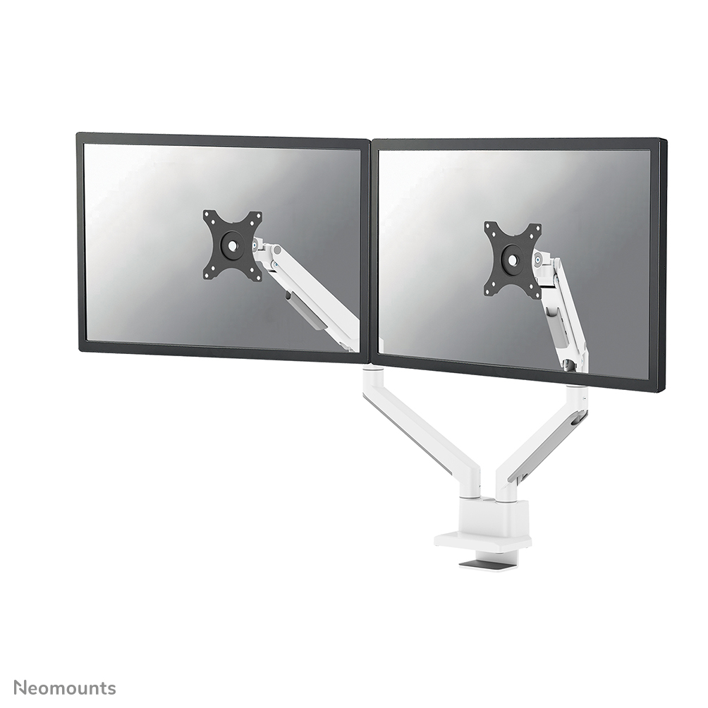 NEOMOUNTS Next Slim Desk Mount double display topfix clamp/grommet white
