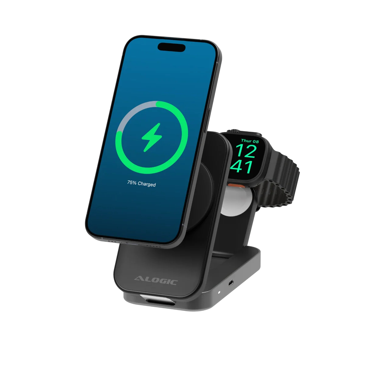 FLIP 2IN1 QI2 WIRELESS CHARGING STAND BLACK
