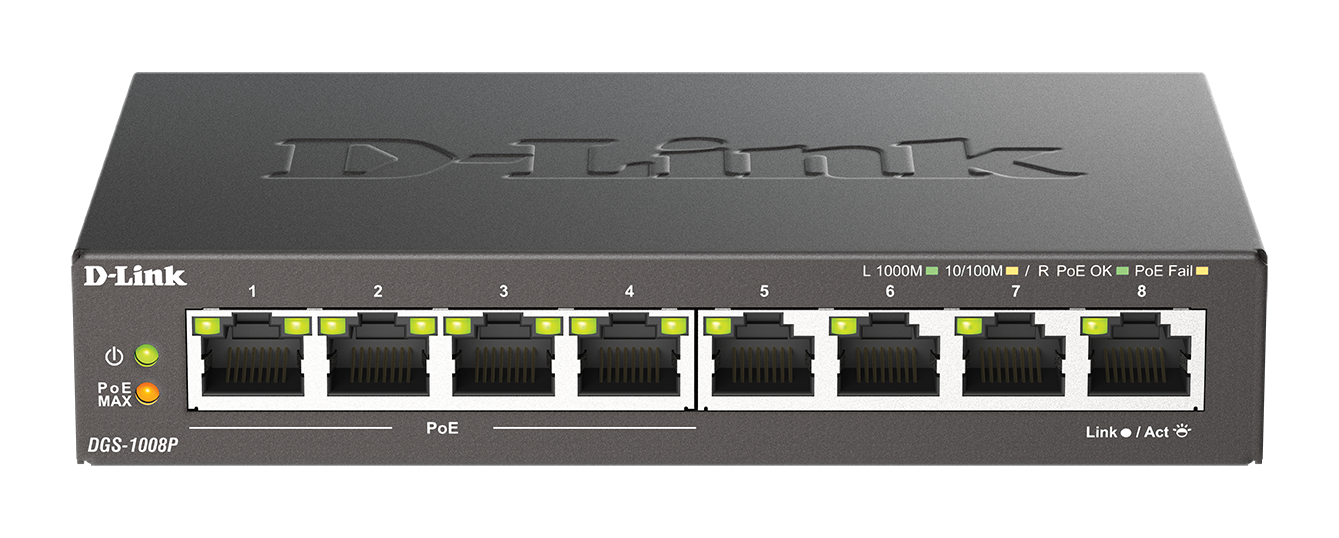 8-PORT 10/100/1000 LAYER2 POE SWITCH 802.3AF