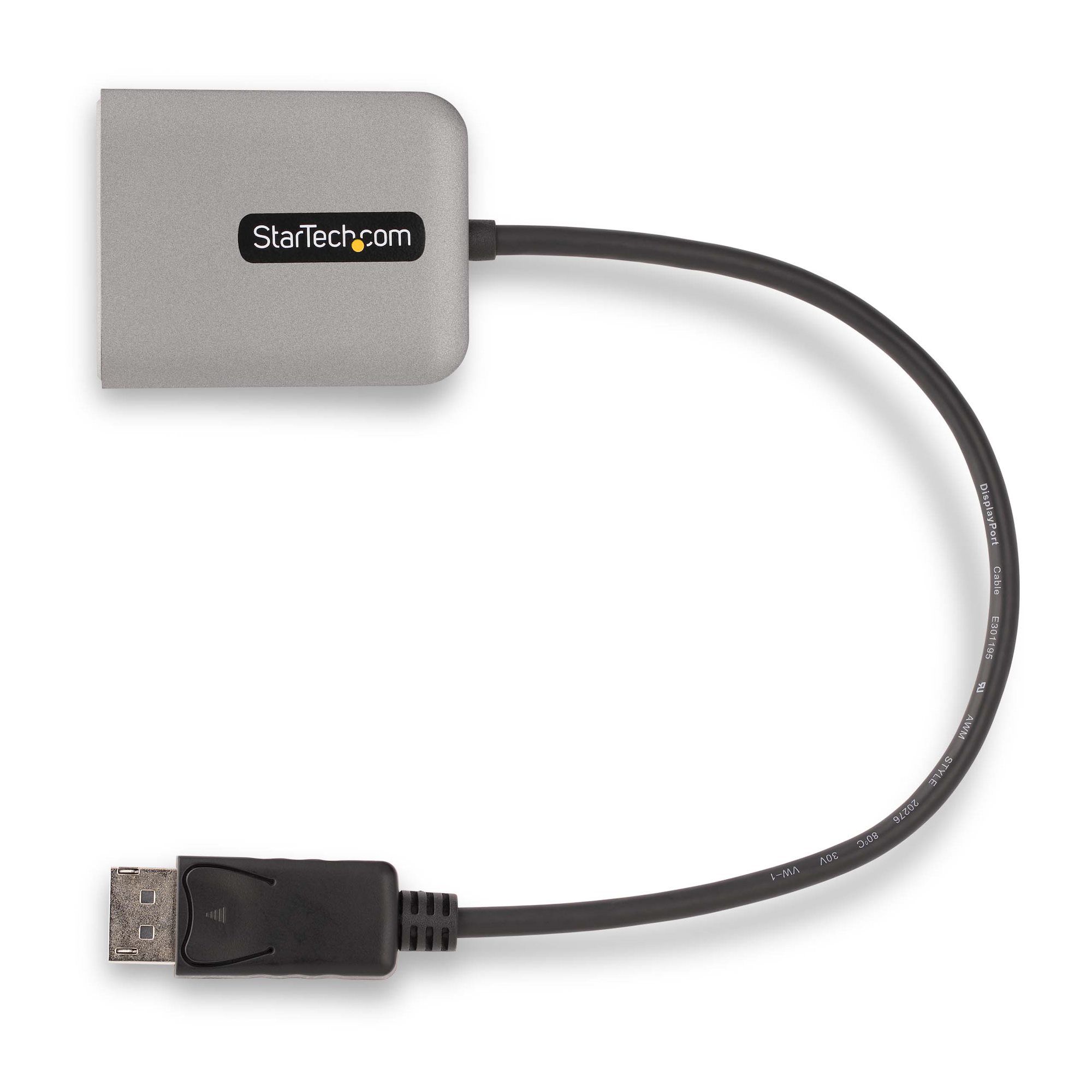 STARTECH.COM 2-Port DisplayPort MST Hub Dual 4K 60Hz DP 1.4multi-Monitor Video Adapter 1ft Built-in Cable USB Powered Windows Only