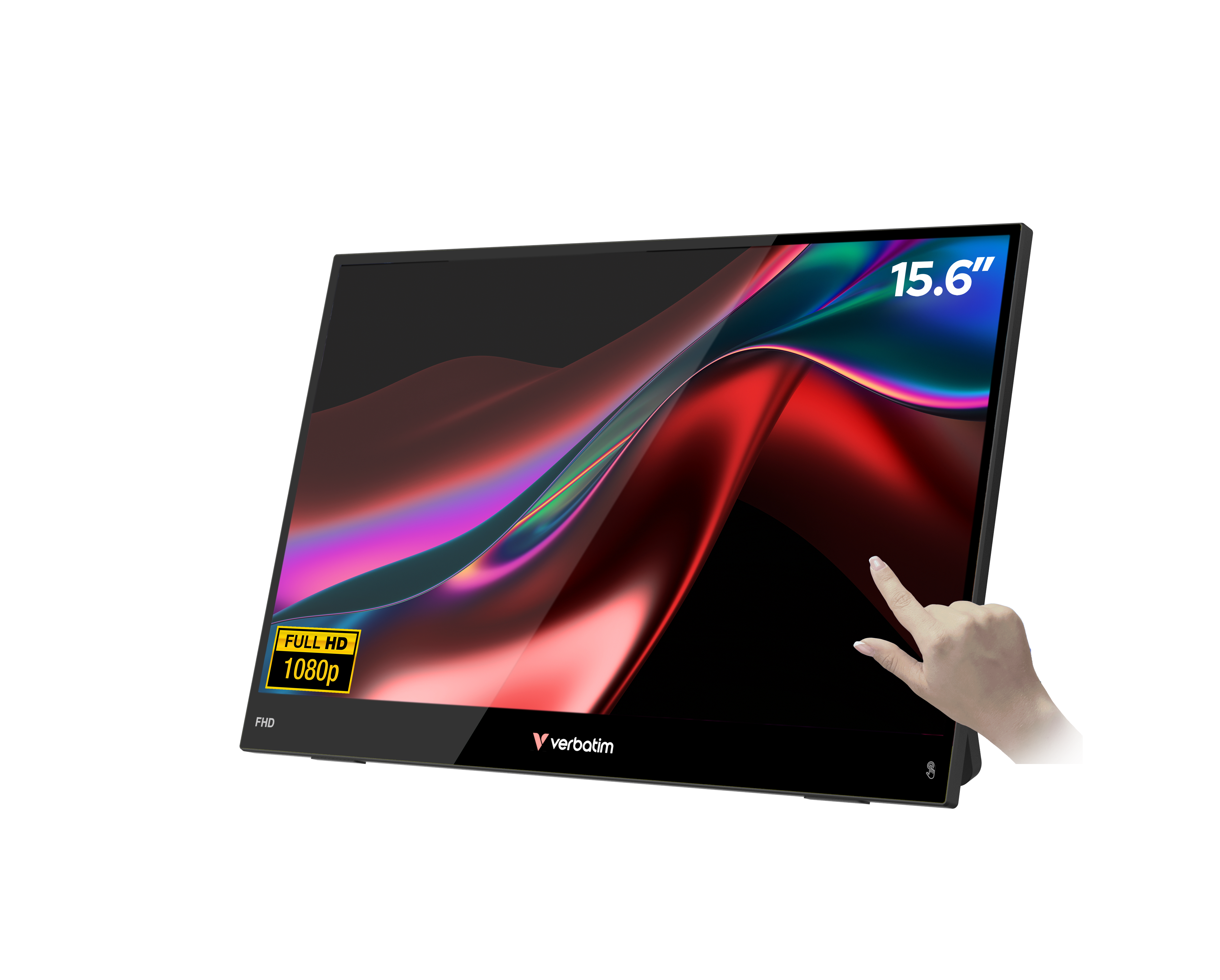 Verbatim Portable 15,6 Zoll FHD Touch Monitor Schwarz