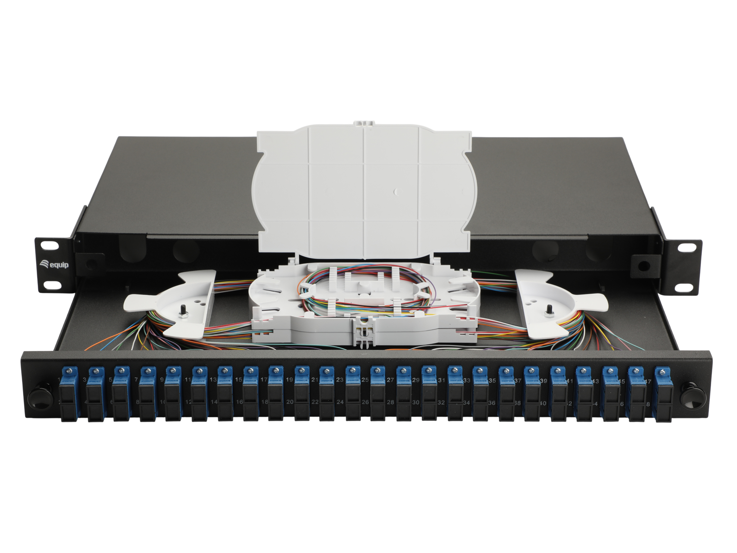 Equip LWL-Spleißkasten 24-Port SC-Duplex OS2 1U komplett sw