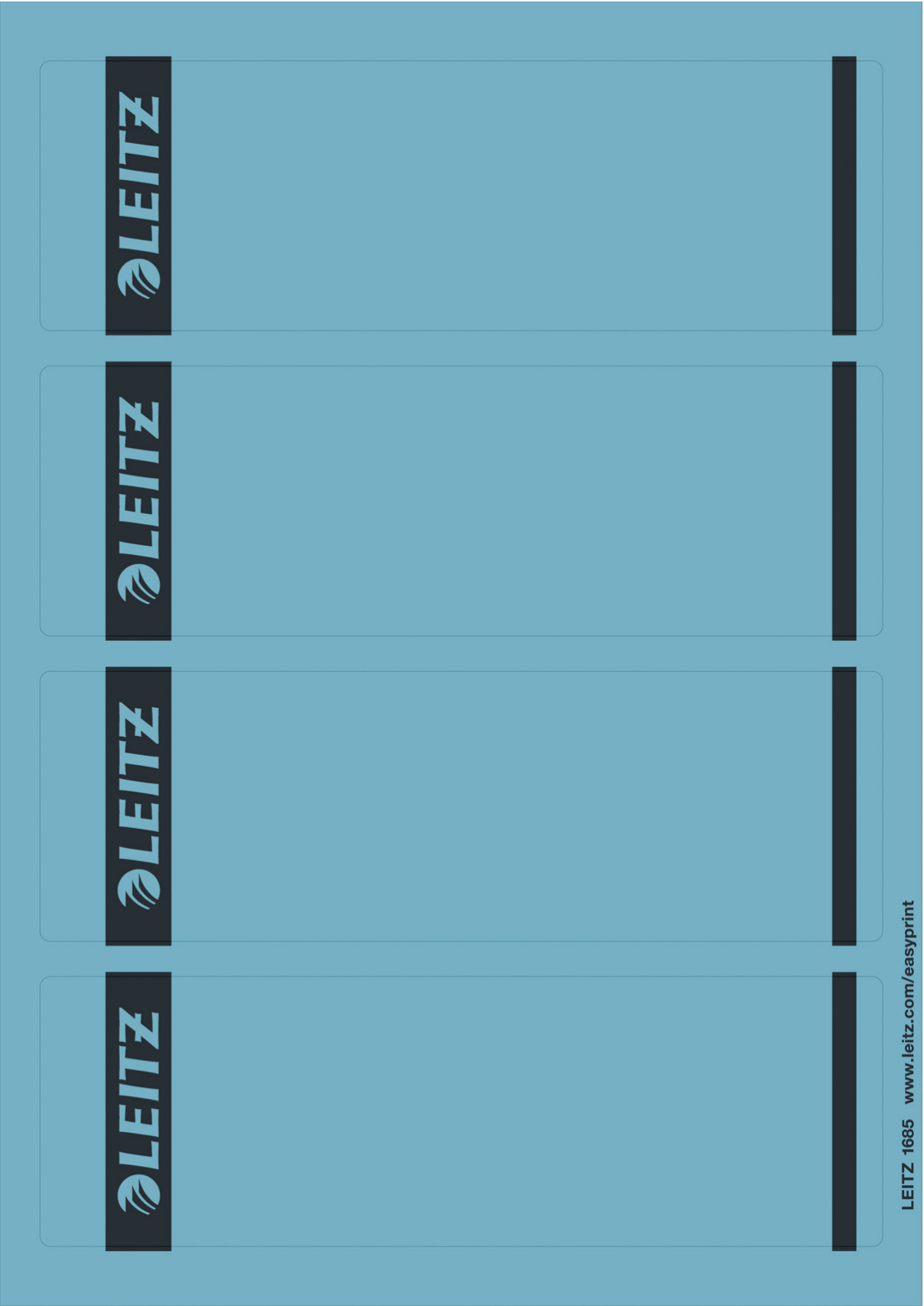 LEITZ Ordneretiketten 1685/2-35 blau, 100 St.