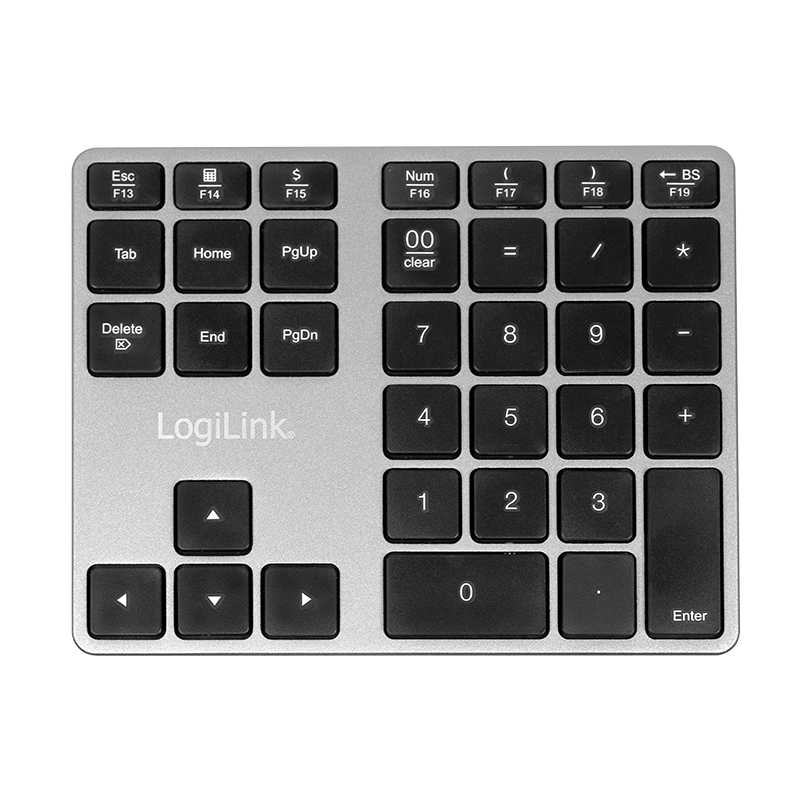 Logilink Keypad Bluetooth, mit 35 Tasten, ALU, Space grau