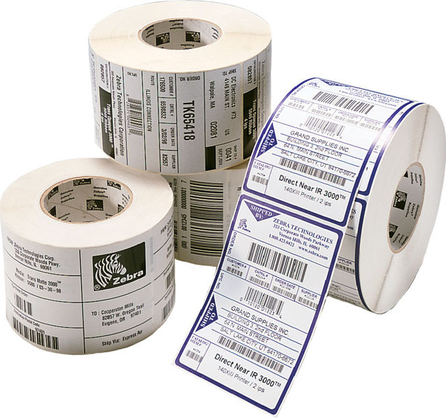 ZEBRA Etikettenrollen für Etikettendrucker 3006322 weiß, 102,0 x 152,0 mm, 12 x 475 Etiketten