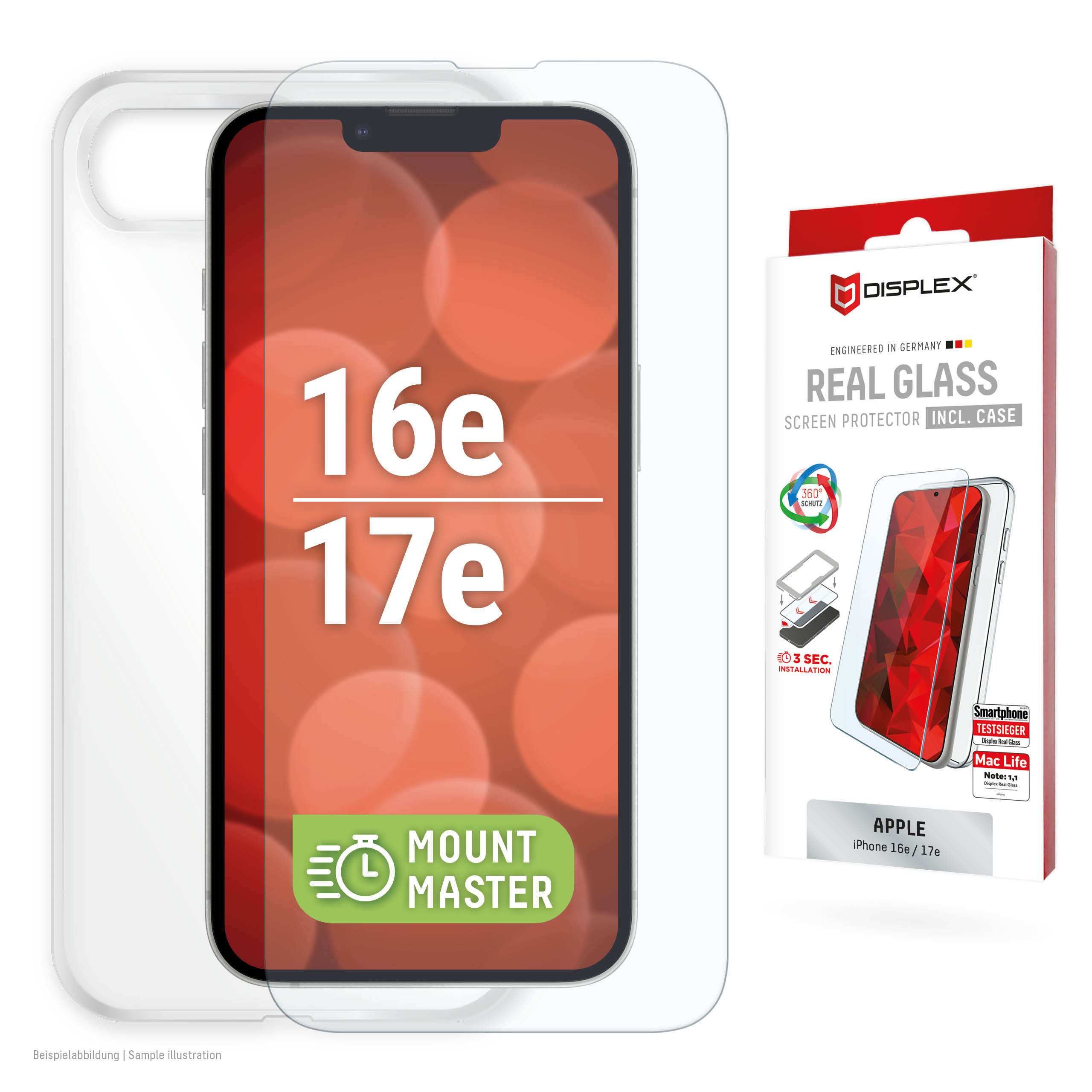DISPLEX Real Glass MM+Case Apple iPhone 16e/17e