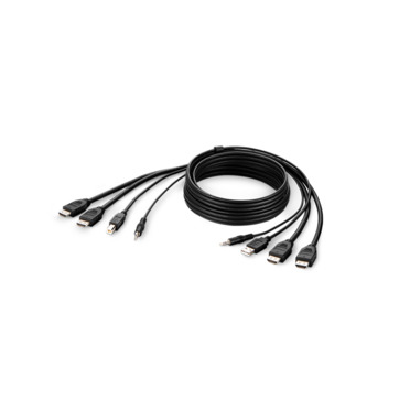 DUAL HDMI/USB/AUD CBL HDMI M/M USB A/B 6IN