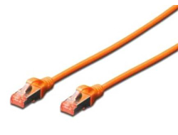 DIGITUS Patchkabel Cat6 S/FTP 2xRJ45 1.0m oran Hebelschutz Polybeutel