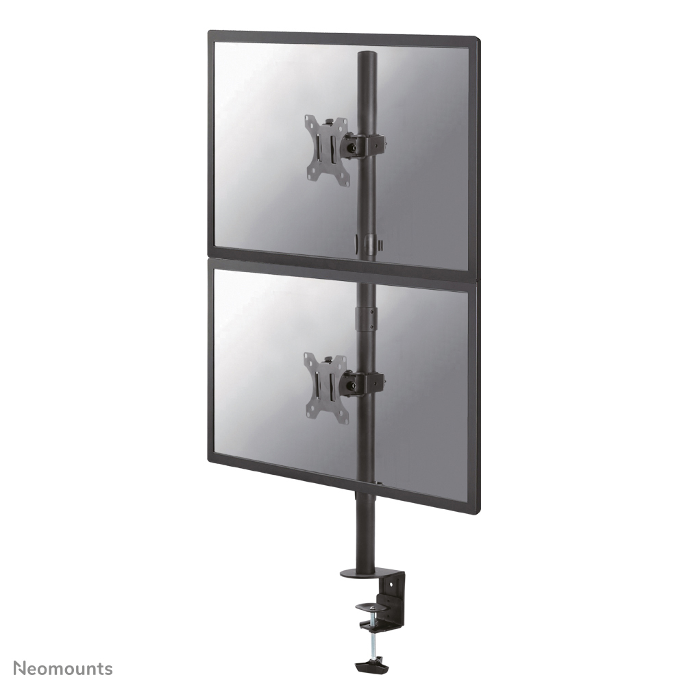 NEOMOUNTS vertikale Dual Deskmount Tischhalterung 25,4-81,28cm 10-32Zoll Klemme/Durchführung Neigbar schwenkbar Pivot sch