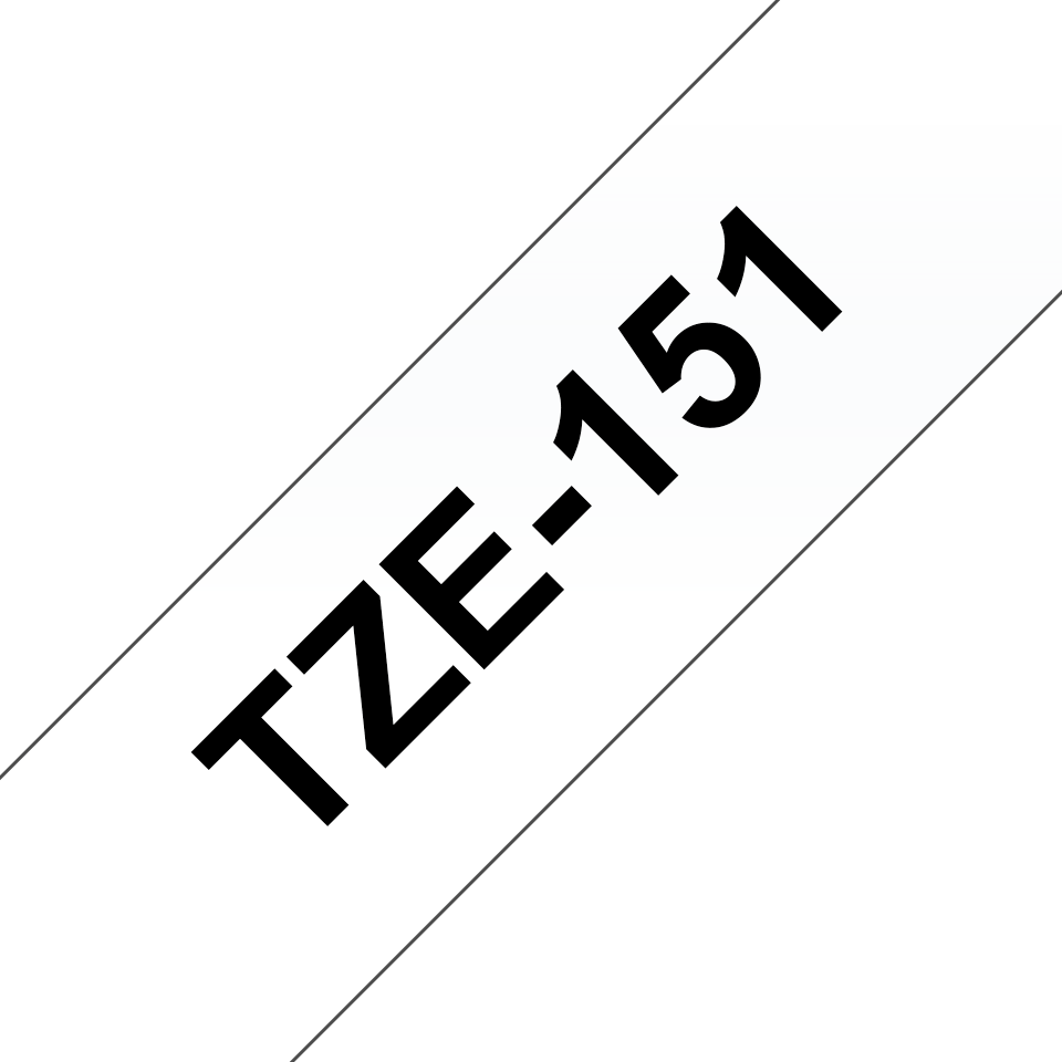 TZE-151 LAMINATED TAPE 24MM 8M BLACK ON CLEAR