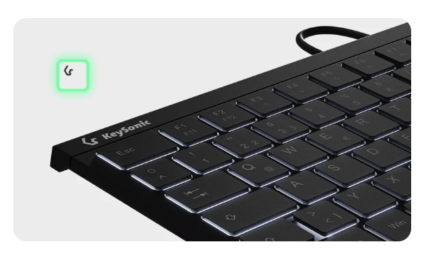 KeySonic Mini-TAS, Touchpad, Backlight, BK, KSK-5211ELU (DE)