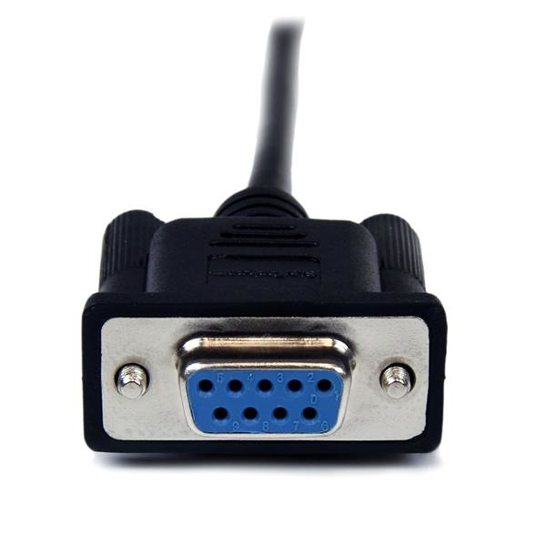 2M BLACK DB9 NULL MODEM CABLE .