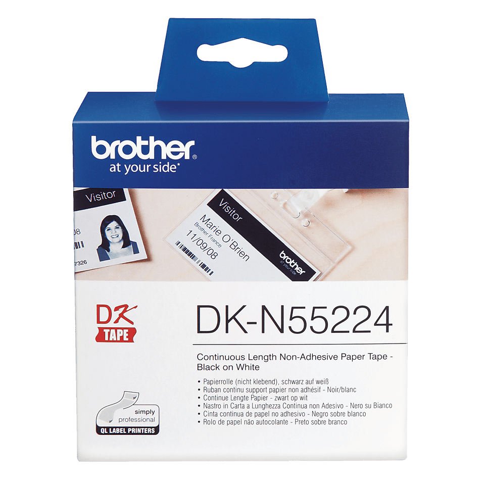 DK CONTINUOUS LABELS WHITE PAPER 30.48M NON ADHESIVE