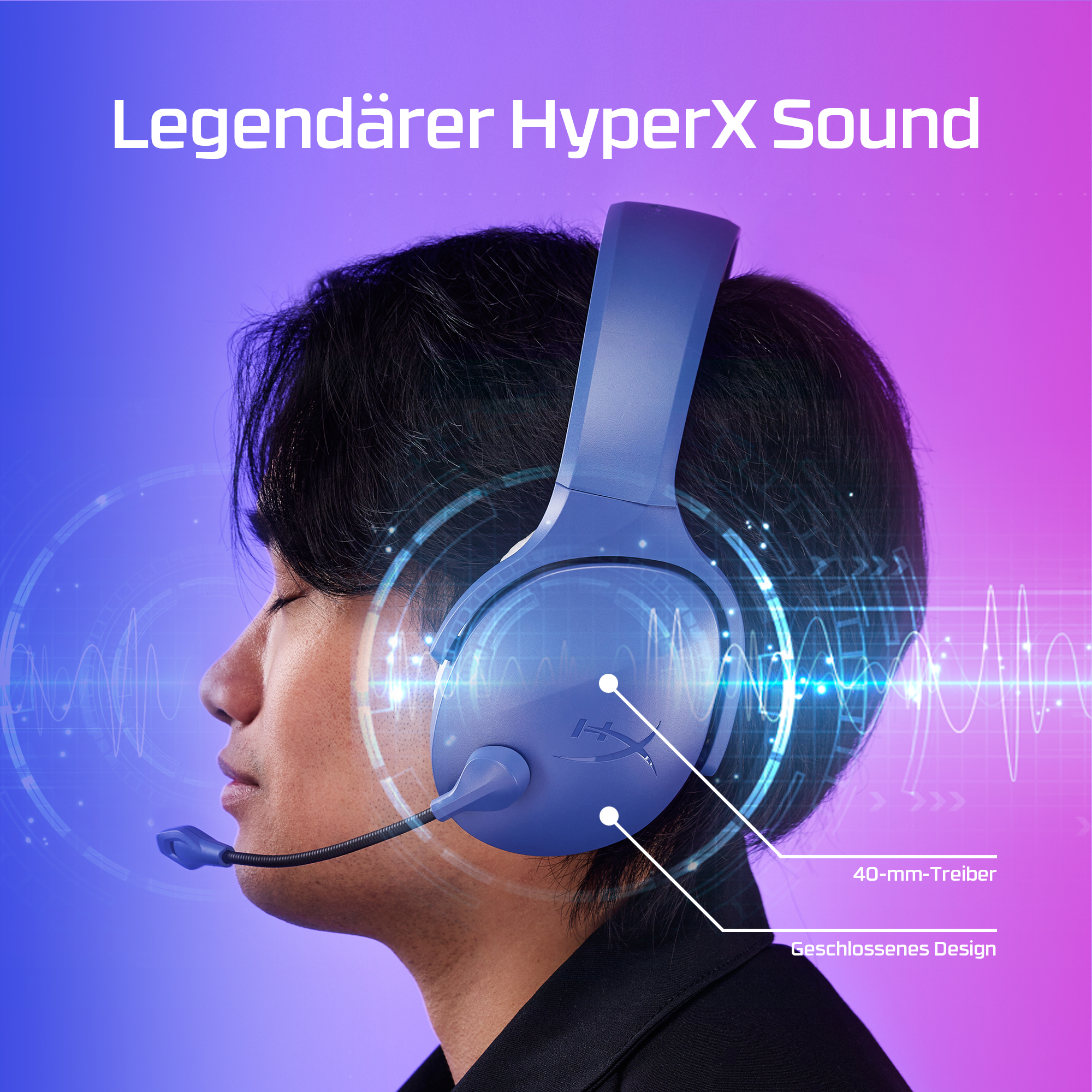 HyperX Cloud Jet – Dual Wireless Gaming Headset, schwarz
