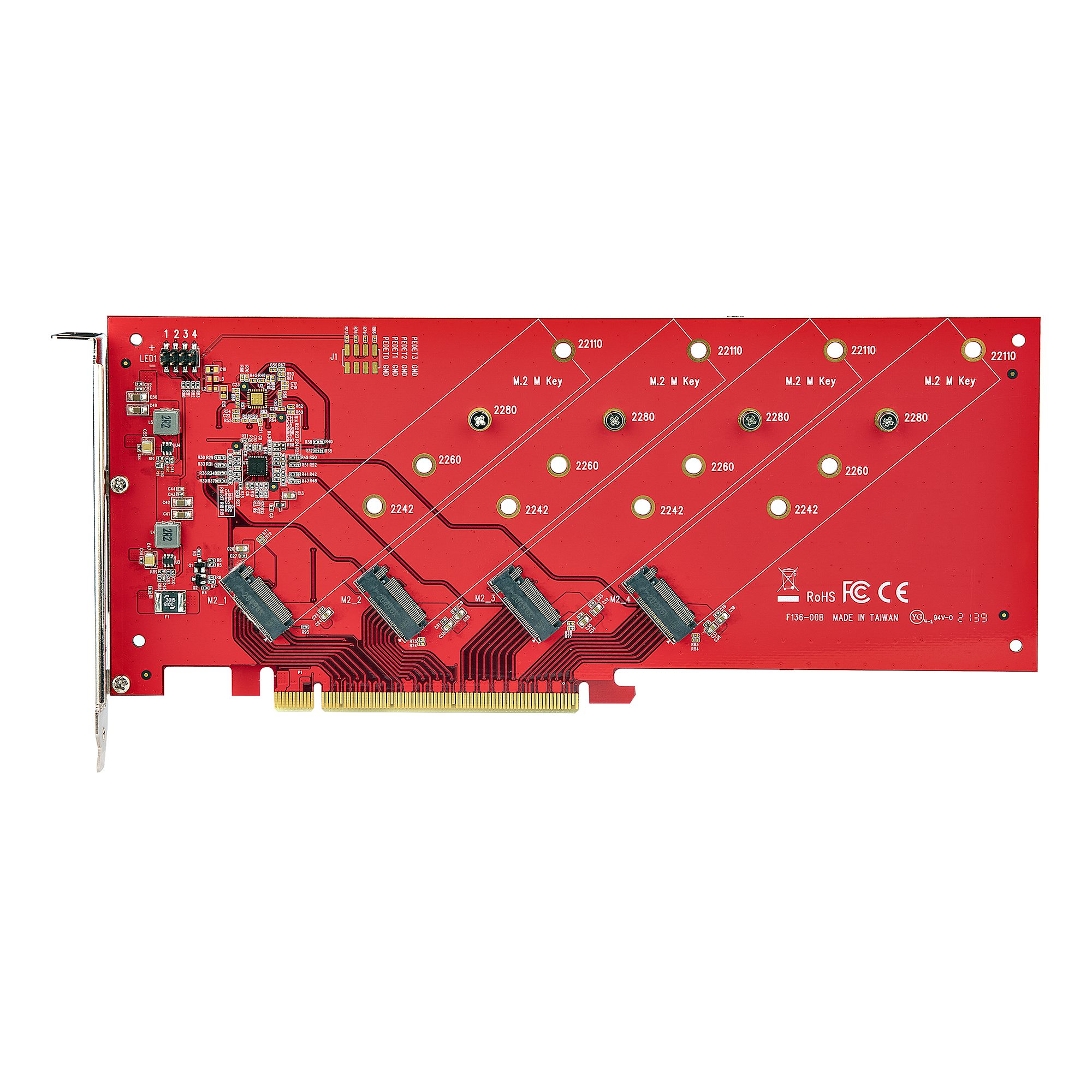 QUAD M.2 PCIE X16 SSD ADAPTER WITH BIFURCATION PCIE 4.0