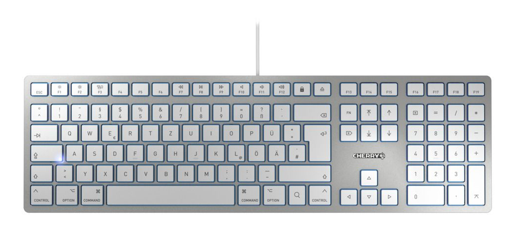 CHERRY KC 6000 SLIM for MAC Tastatur kabelgebunden silber