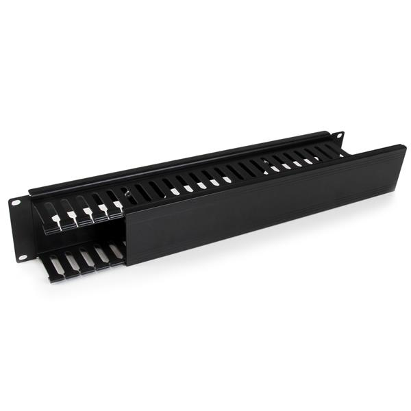 StarTech.com CMDUCT2U Horizontaler 2HE Kabelkanal mit Abdeckung Schwarz