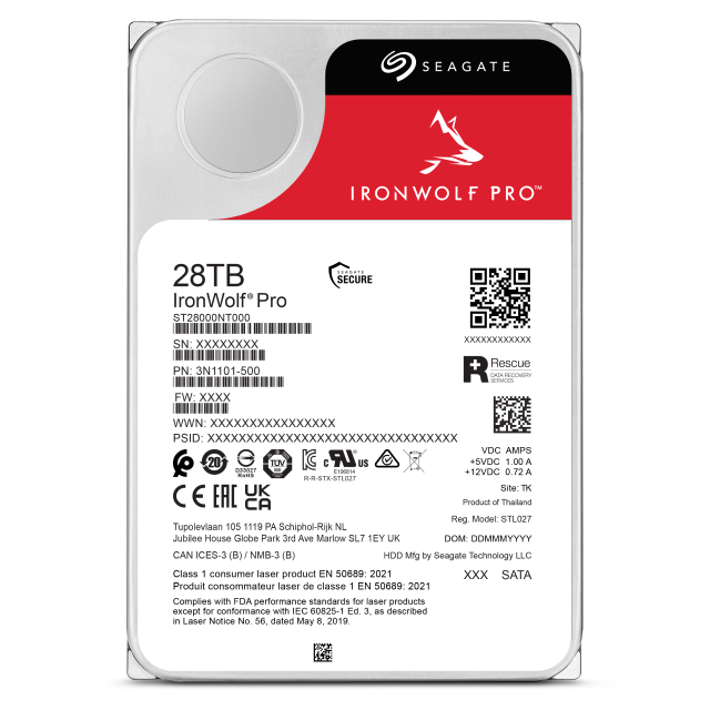 Seagate 8.9cm (3.5) 28TB SATA3 IronWolf Pro 7200 512MB intern