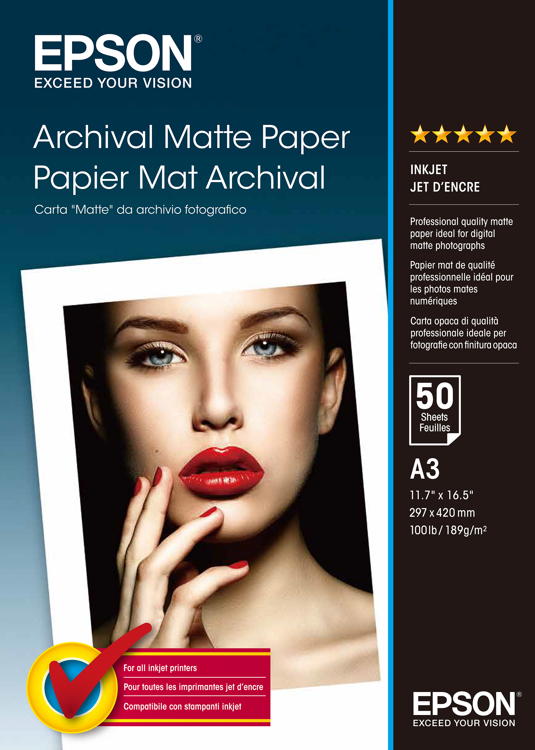 Epson Archival Matte Paper A3 50 Blatt 189 g/m² Matte