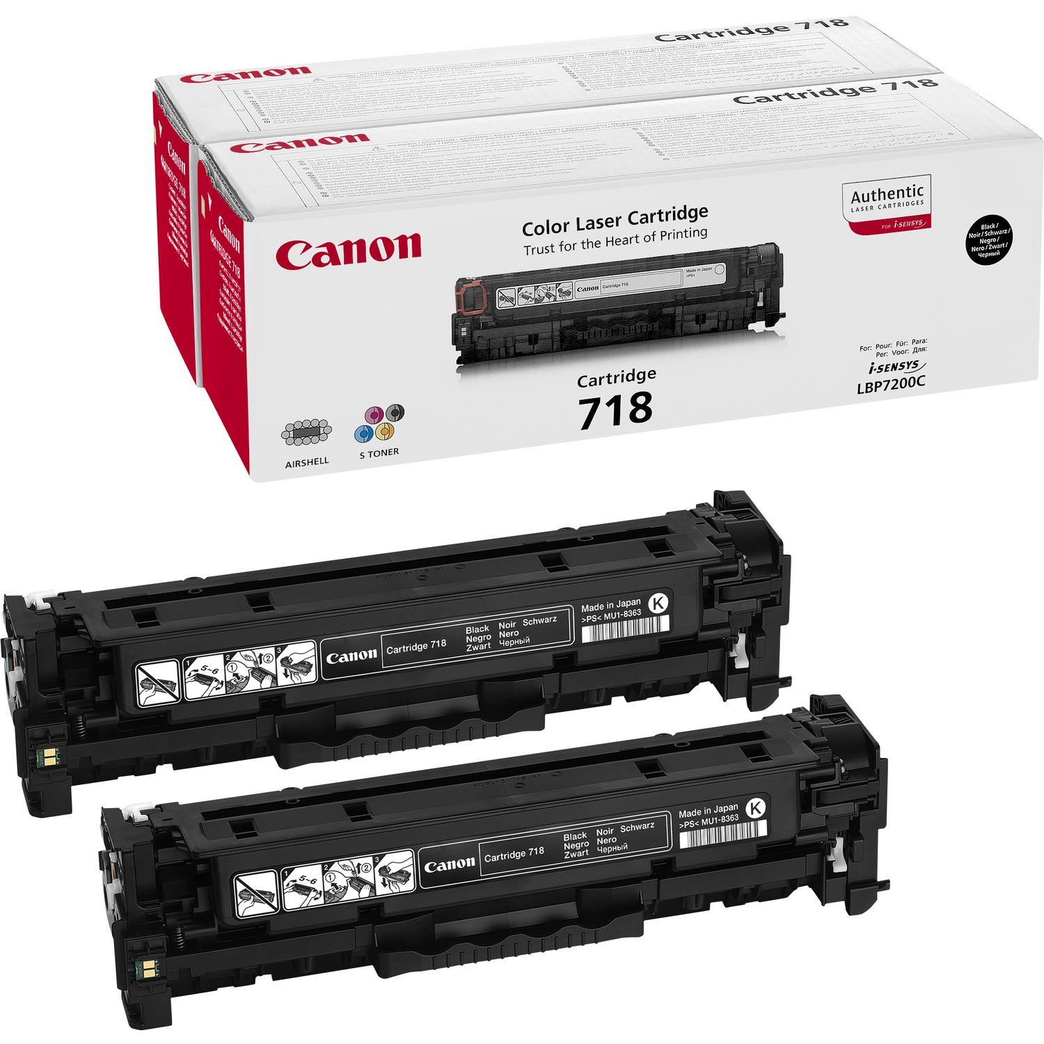 Canon 2x 718 BK schwarz Toner, 2er-Set