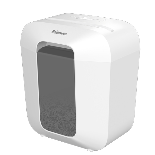Fellowes Powershred LX25 Aktenvernichter mit Partikelschnitt P-4, 4 x 37 mm, bis 6 Blatt, weiß