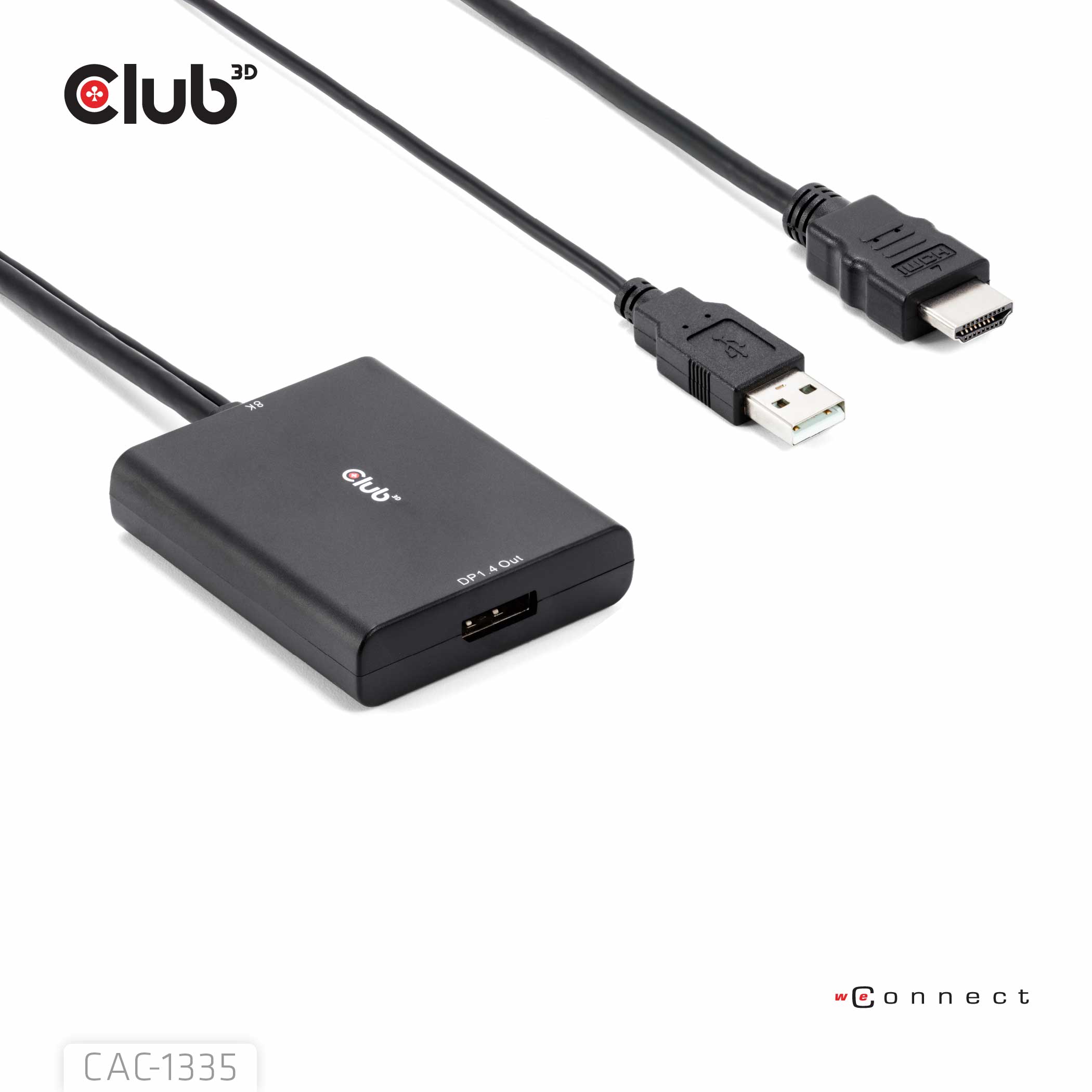 Club3D Adapter HDMI + MicroUSB > DP 4K120Hz aktiv St/Bu retail
