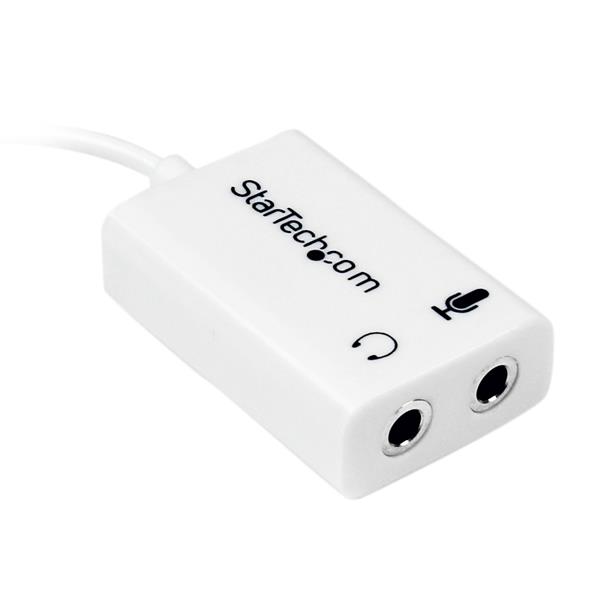 StarTech.com 3,5 mm Klinke Audio Y-Kabel 4-pol auf 3-pol Weiß