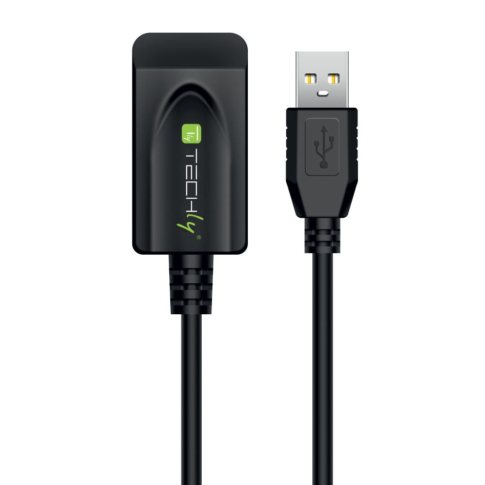 TECHLY USB-A High speed Verlängerung aktiv schwarz 5m