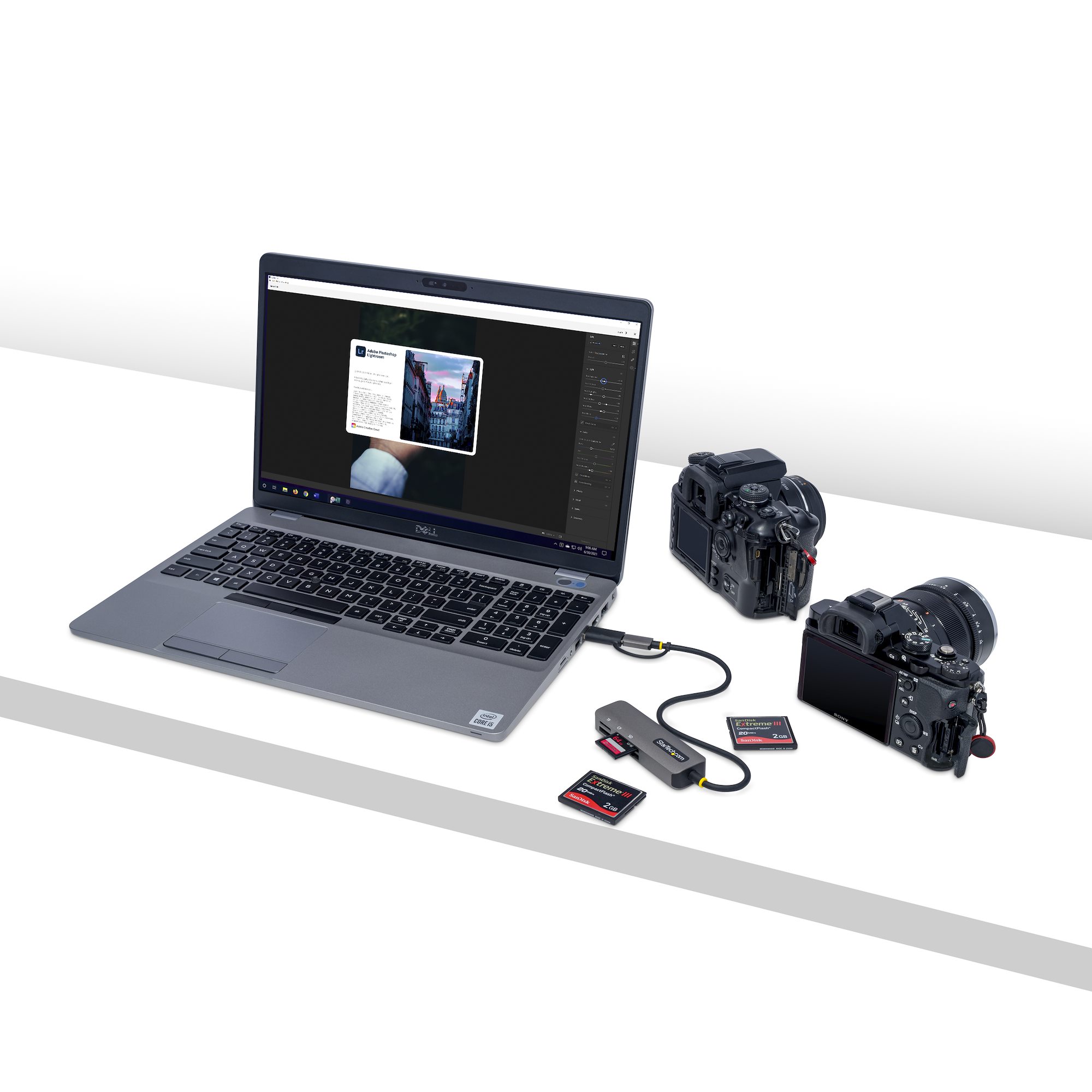 STARTECH.COM USB 3.0multikartenleser SD/microSD/CF USB-C Kartenleser mit USB-A Adapter Externer Kartenlesegerät
