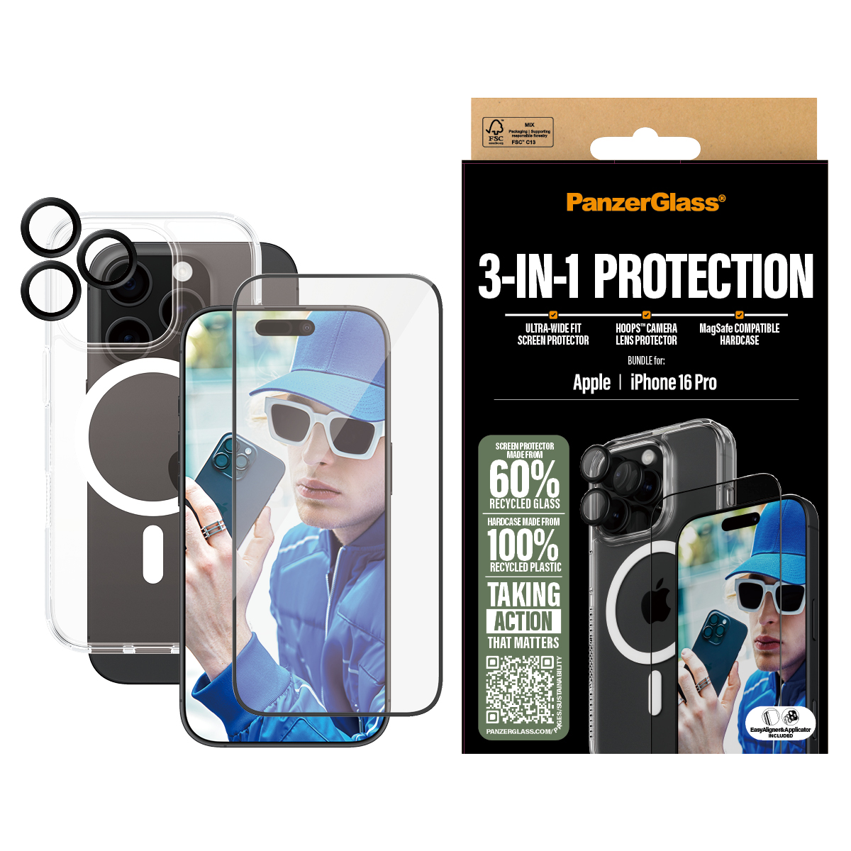 PANZERGLASS 3-IN-1 PROTECTION BUNDLE IPHONE 16 6.3INCH PRO