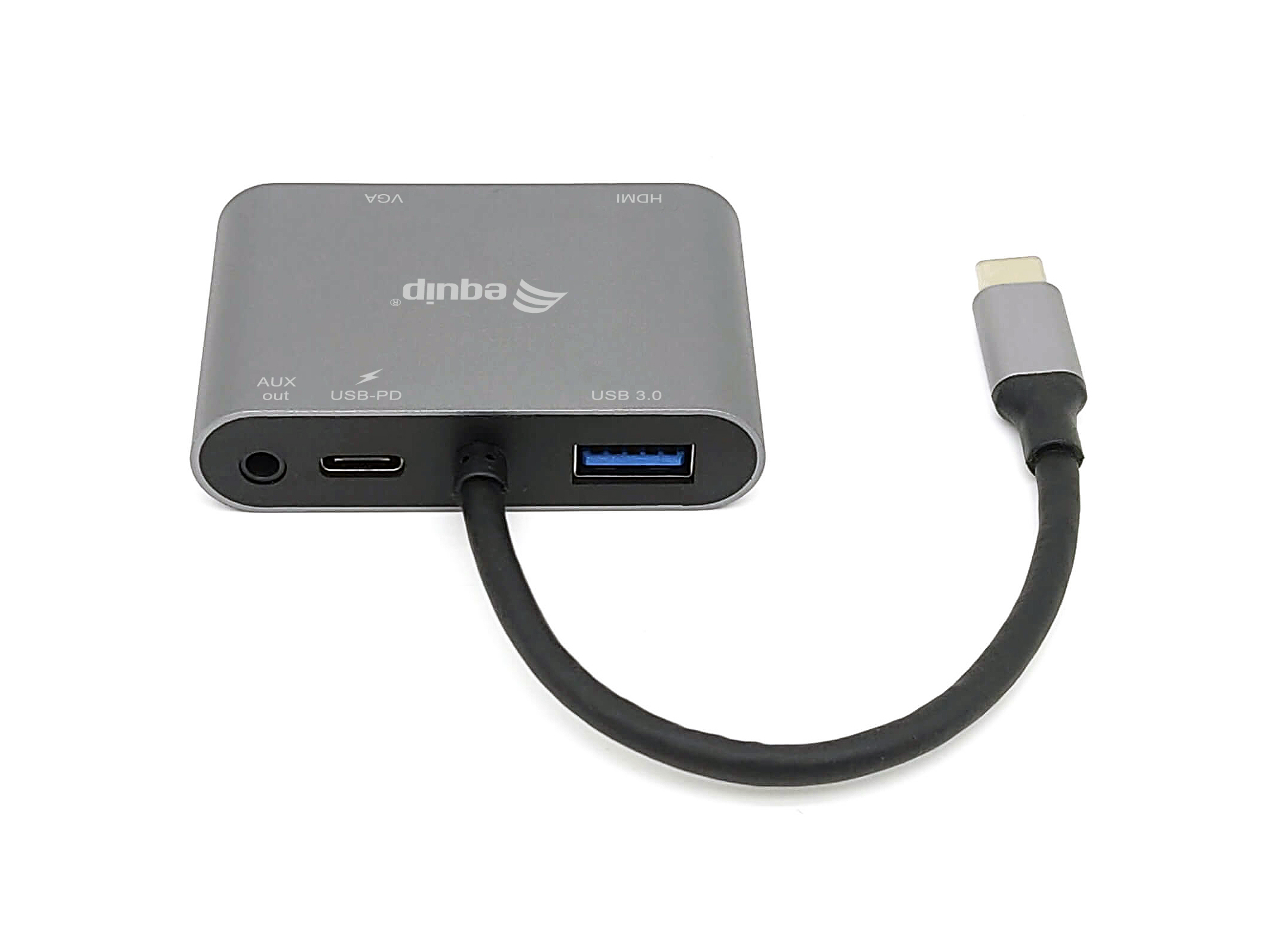 Equip Dock 5-1 USB-C->HDMI,VGA,USB-A,AUX,100W USB-C 0.15m