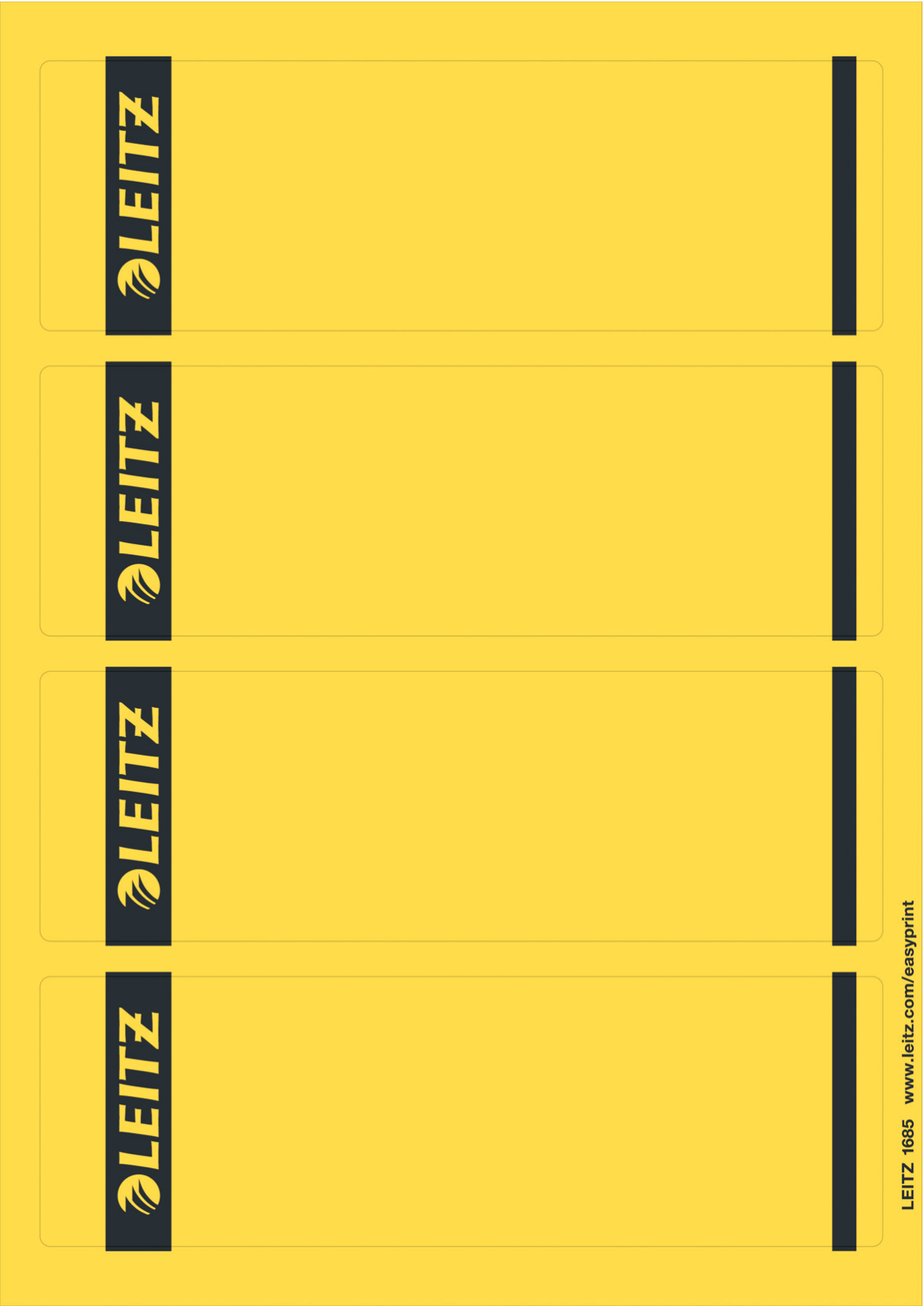 LEITZ Ordneretiketten 1685/2-15 gelb, 100 St.