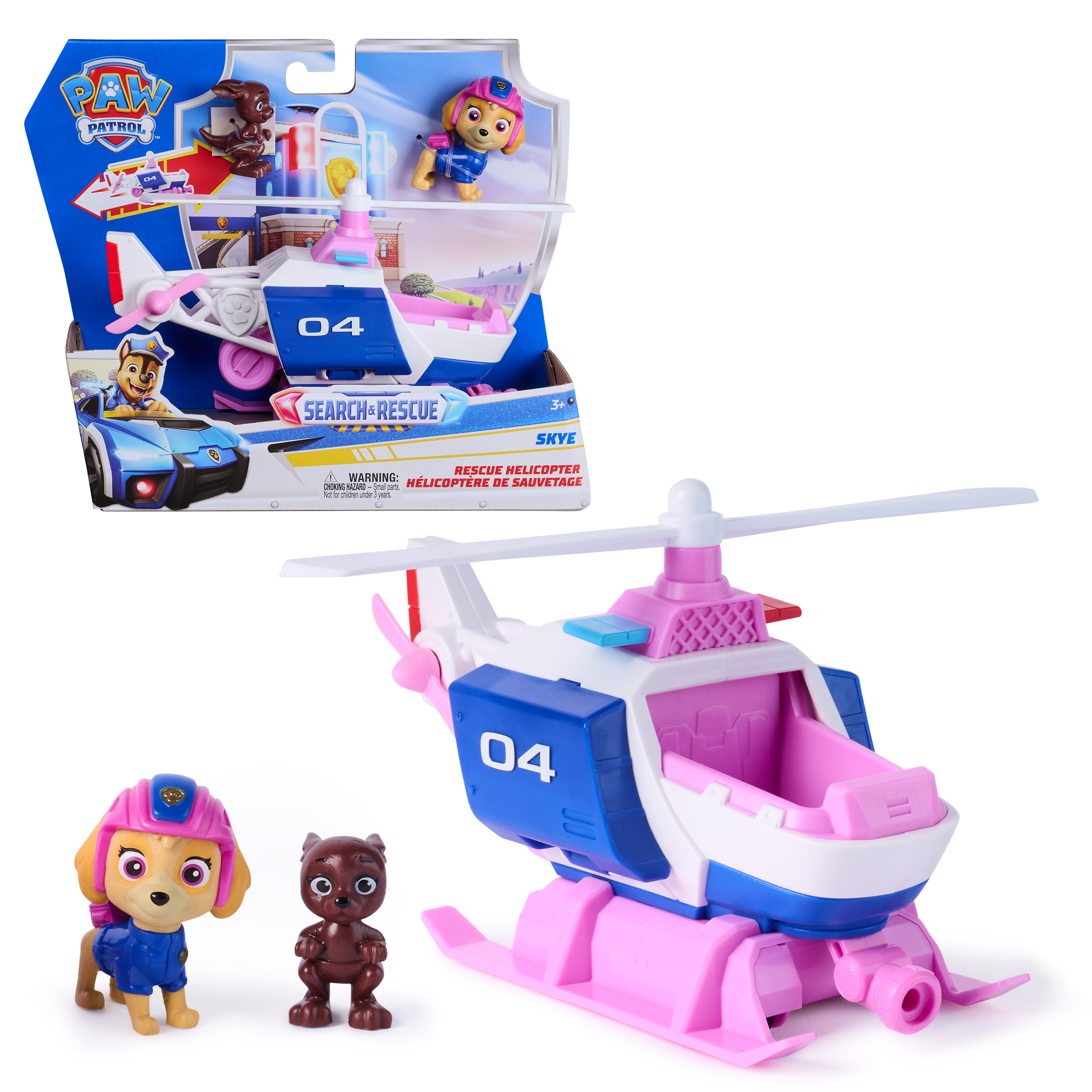 Paw Patrol - Search & Rescue: Skyes Rettungs-Helikopter mit 2 Figuren, Spielfahrzeug