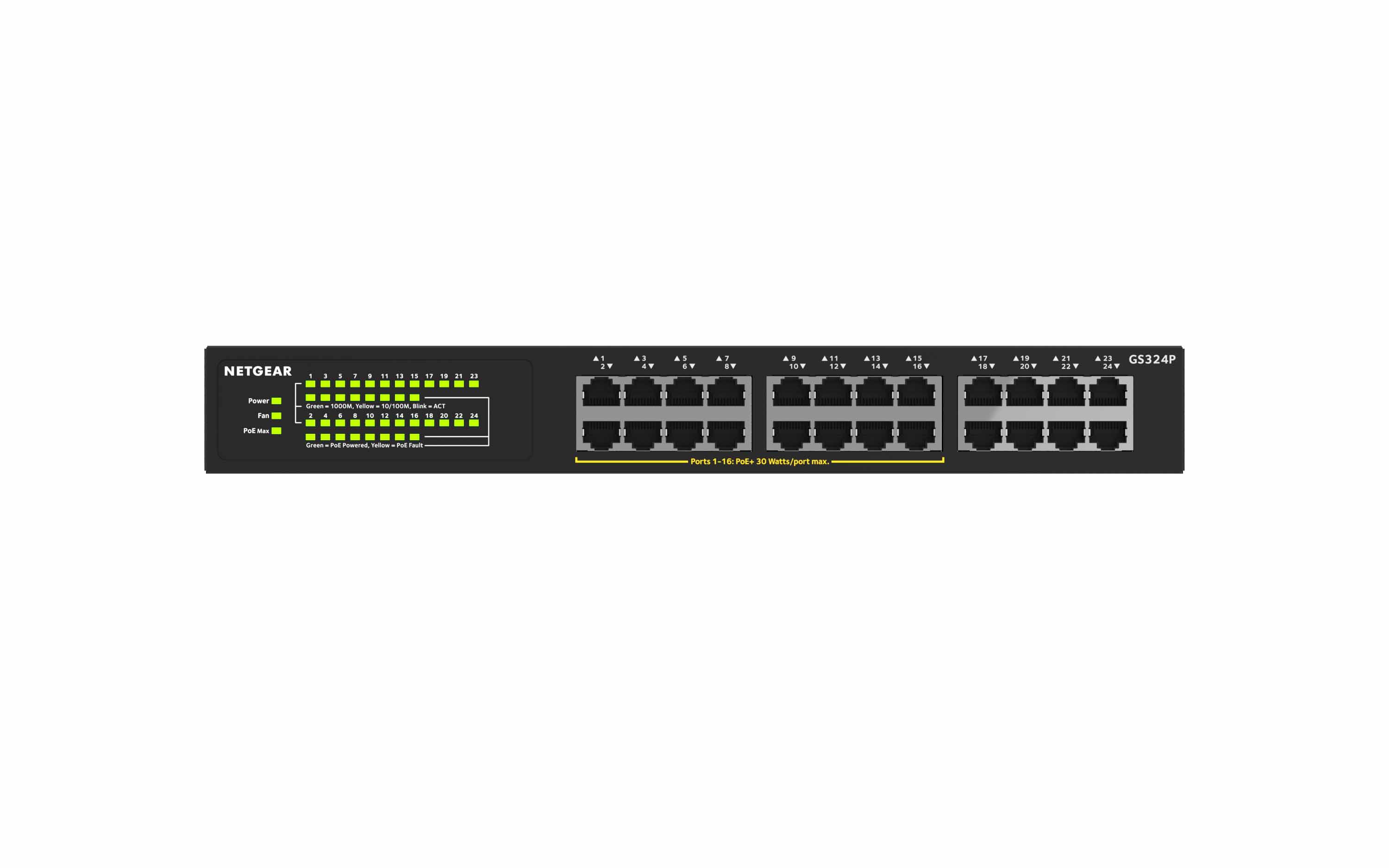 NETGEAR Switch 24-port 10/100/1000 GS324P-100EUS