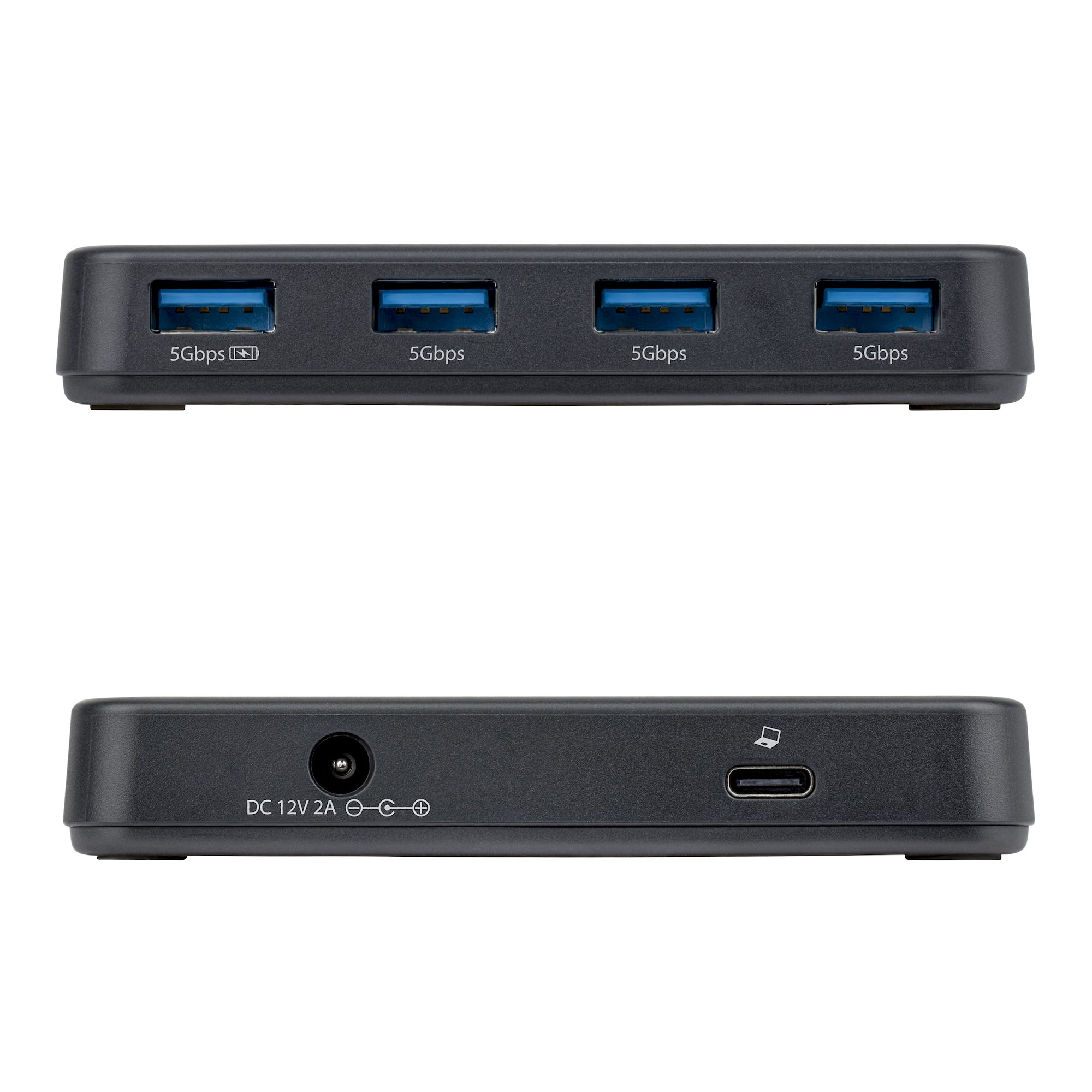 STARTECH.COM 4-Port USB-A Hub 5Gbps Eigenstromversorgung 2-in-1 USB-C & USB-A Hostkabel 1x BC 1.2 Ladeport inkl. 24W Netzadapter