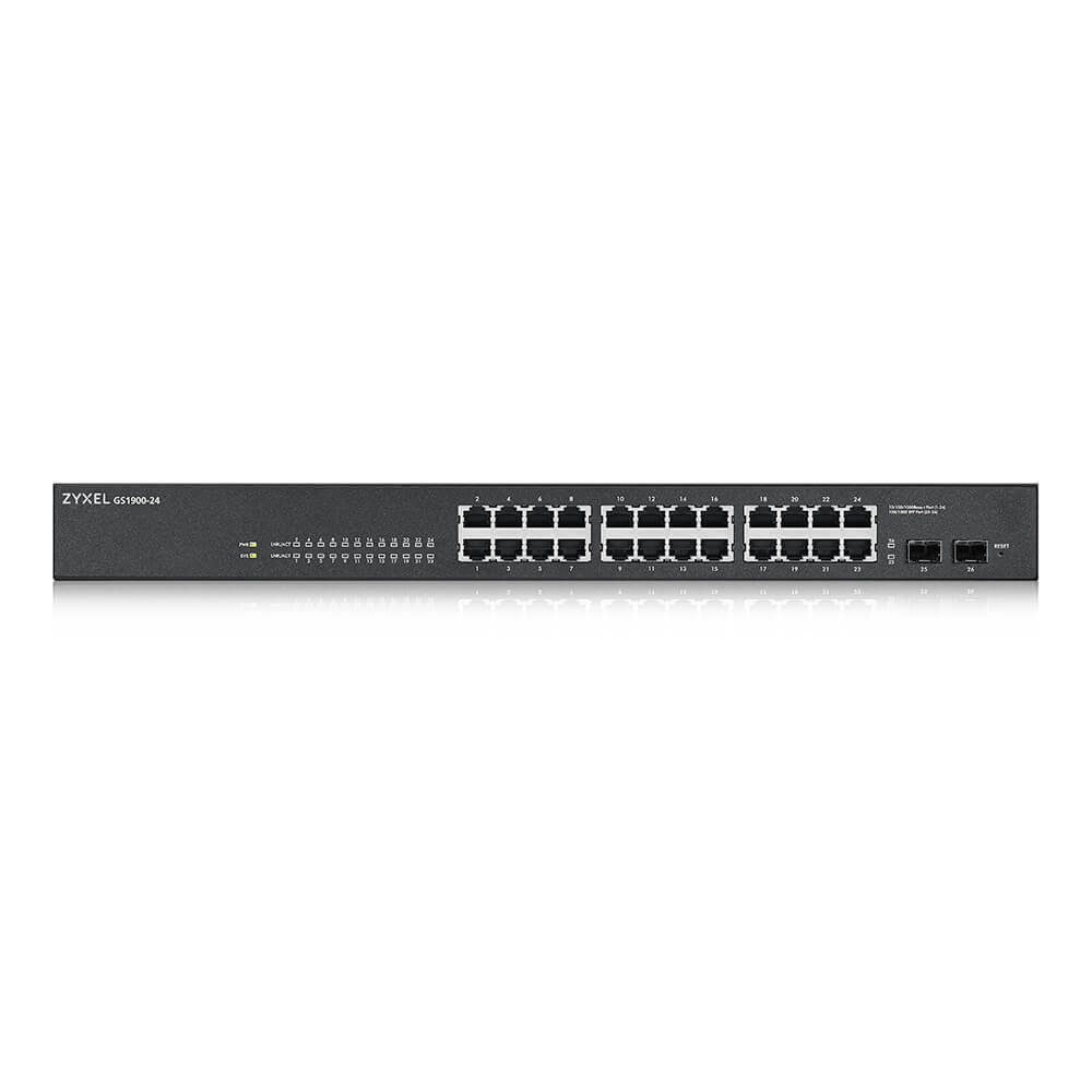 ZYXEL GS1900-24 v2 24-port GbE L2 Smart Switch rackmount fanless
