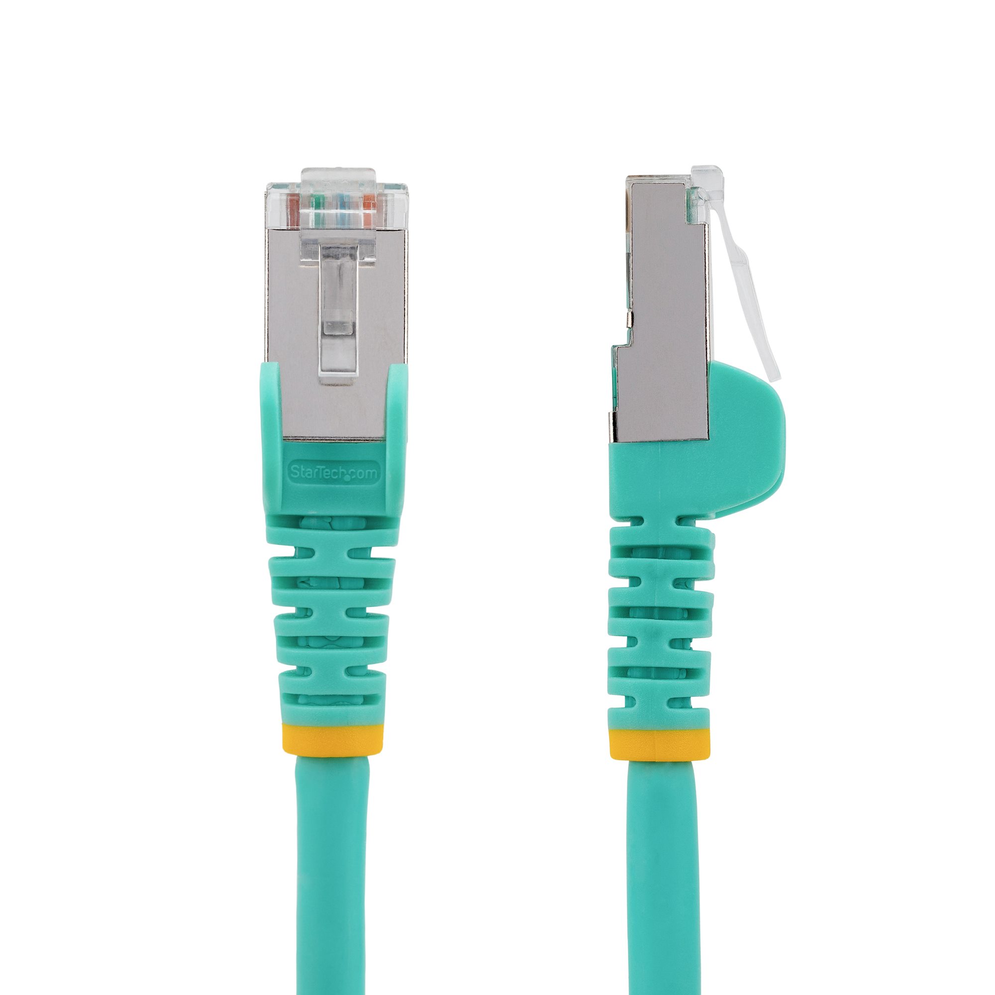 STARTECH.COM 2m CAT6a Ethernet Cable Aqua Low Smoke Zero Halogen LSZH 10GbE 100W PoE S/FTP Snagless RJ-45 Network Patch Cord