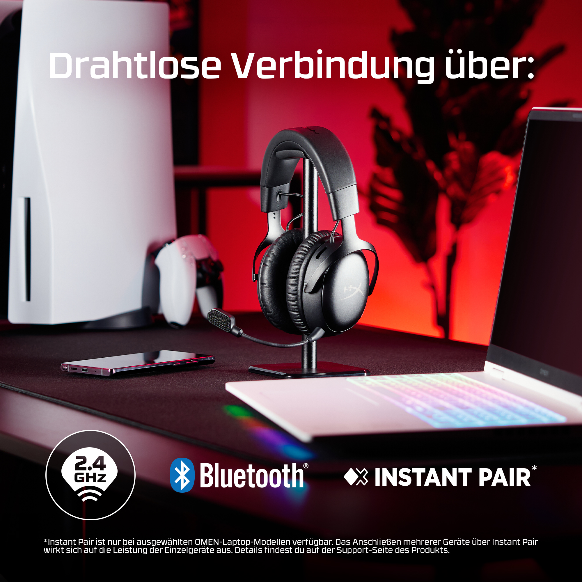 HyperX Cloud III S Wireless kabelloses Gaming-Headset, schwarz