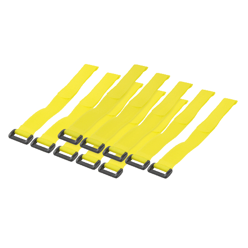 Logilink Kabelbinder mit Klettverschluss gelb 10 Stück
