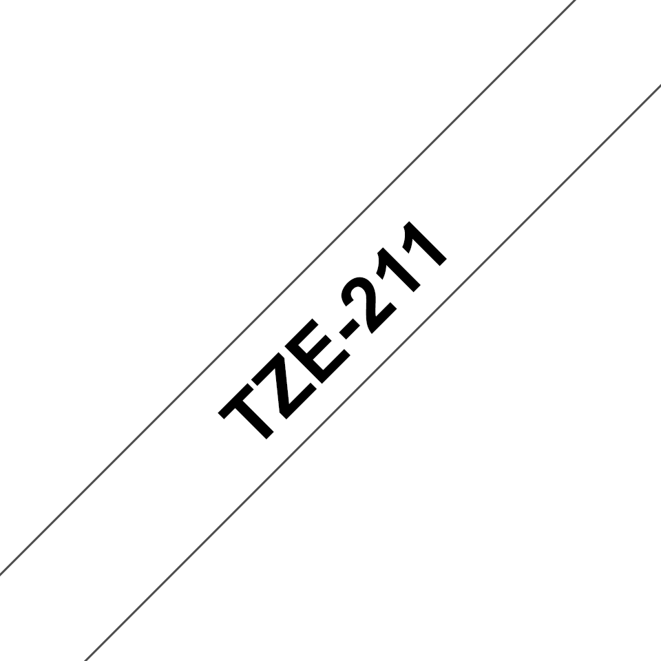 TZE-211 LAMINATED TAPE 6MM 8M BLACK ON WHITE