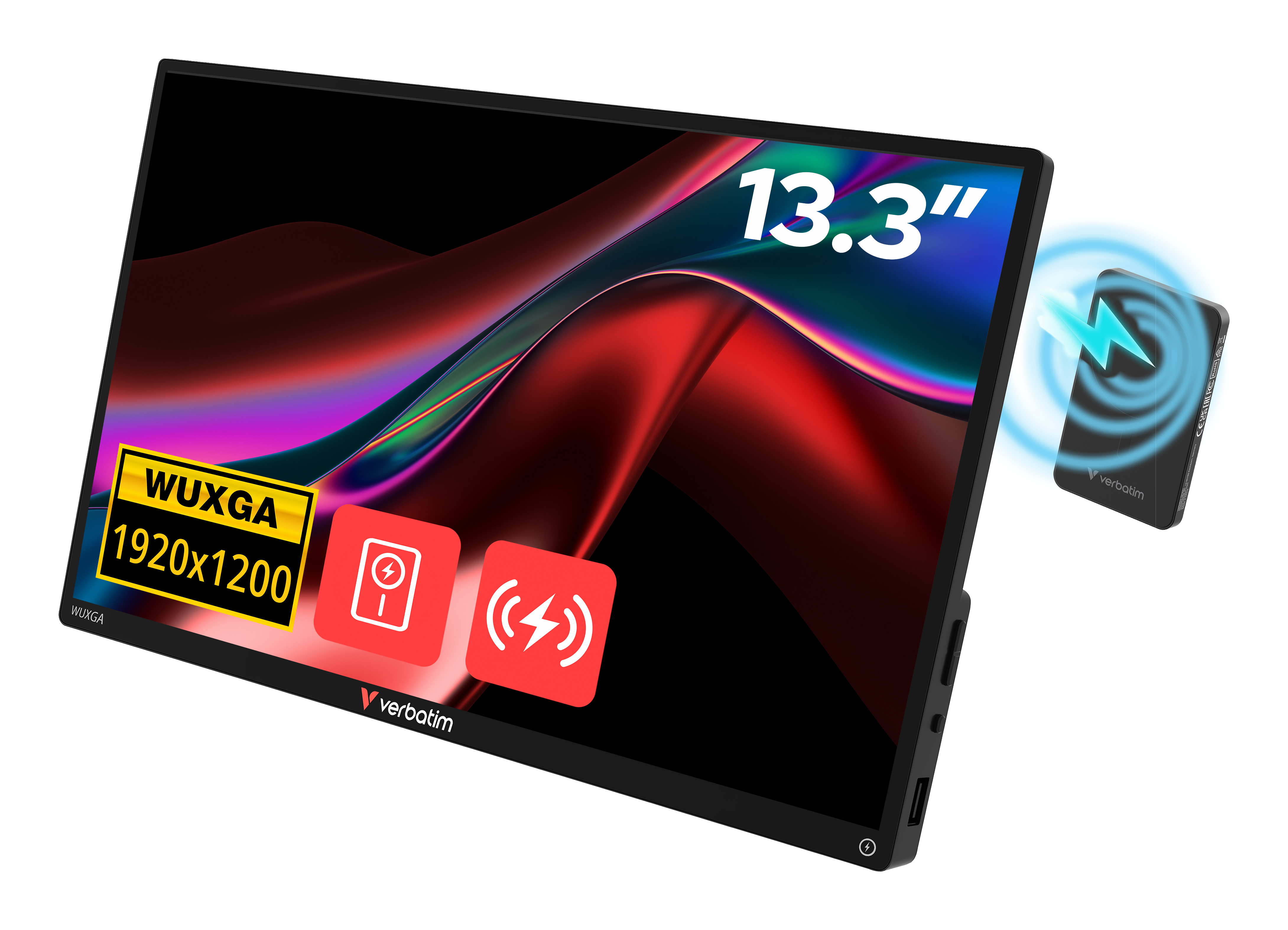 Verbatim 32087 Tragbarer Monitor 33,8 cm (13.3\) 1920 x 1200 Pixel Schwarz
