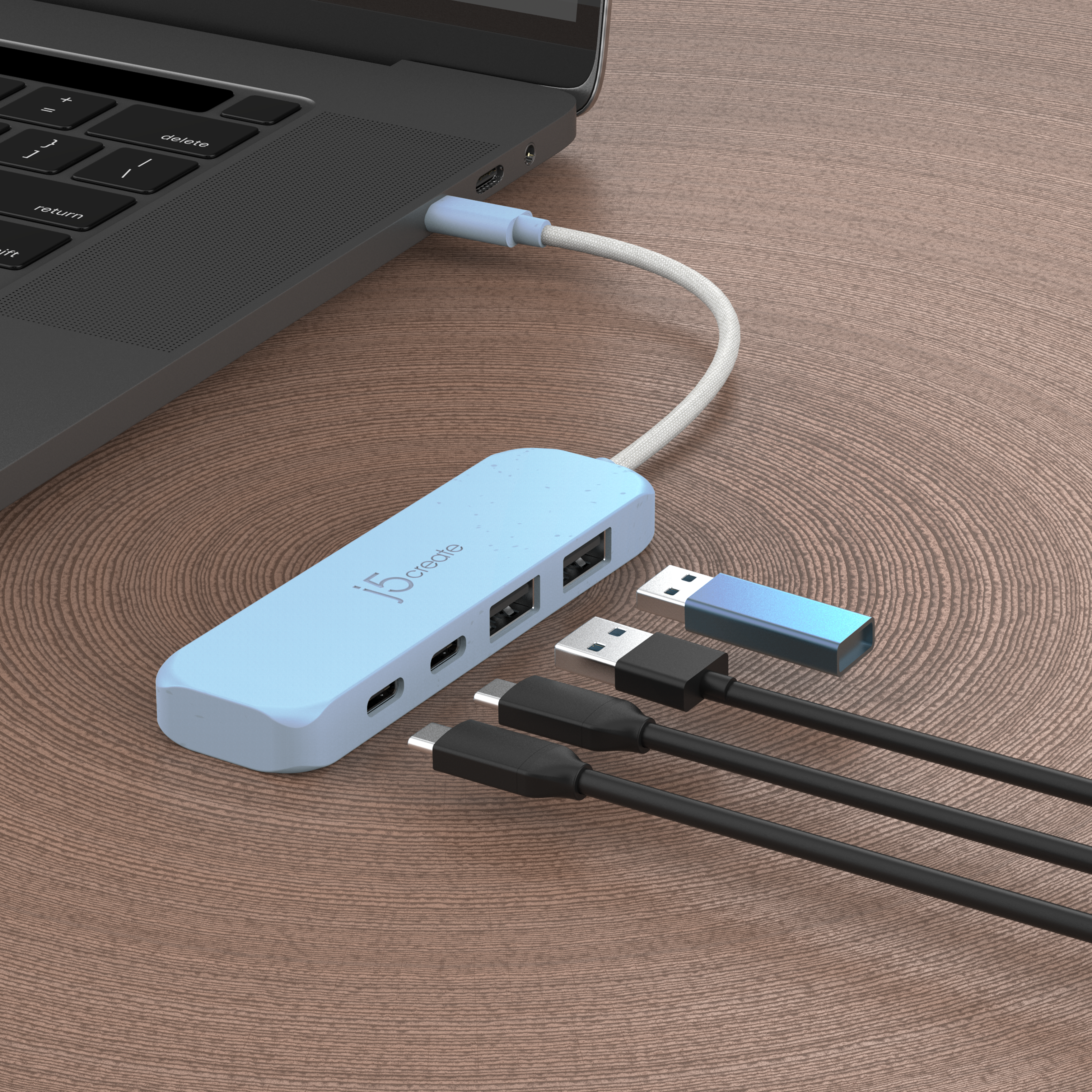 ECO-FRIENDLY USB-C TO 4-PORT TYPE-C TYPE-A GEN 2 HUB