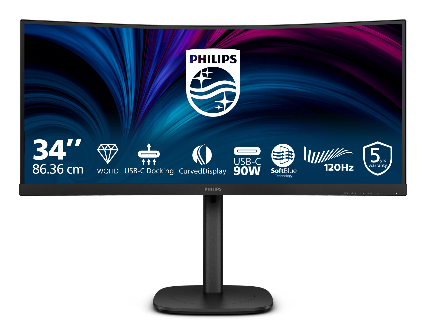 Philips 86,4cm (34,0) 34B2U3600C 21:09 HDMI+DP+USB-C black