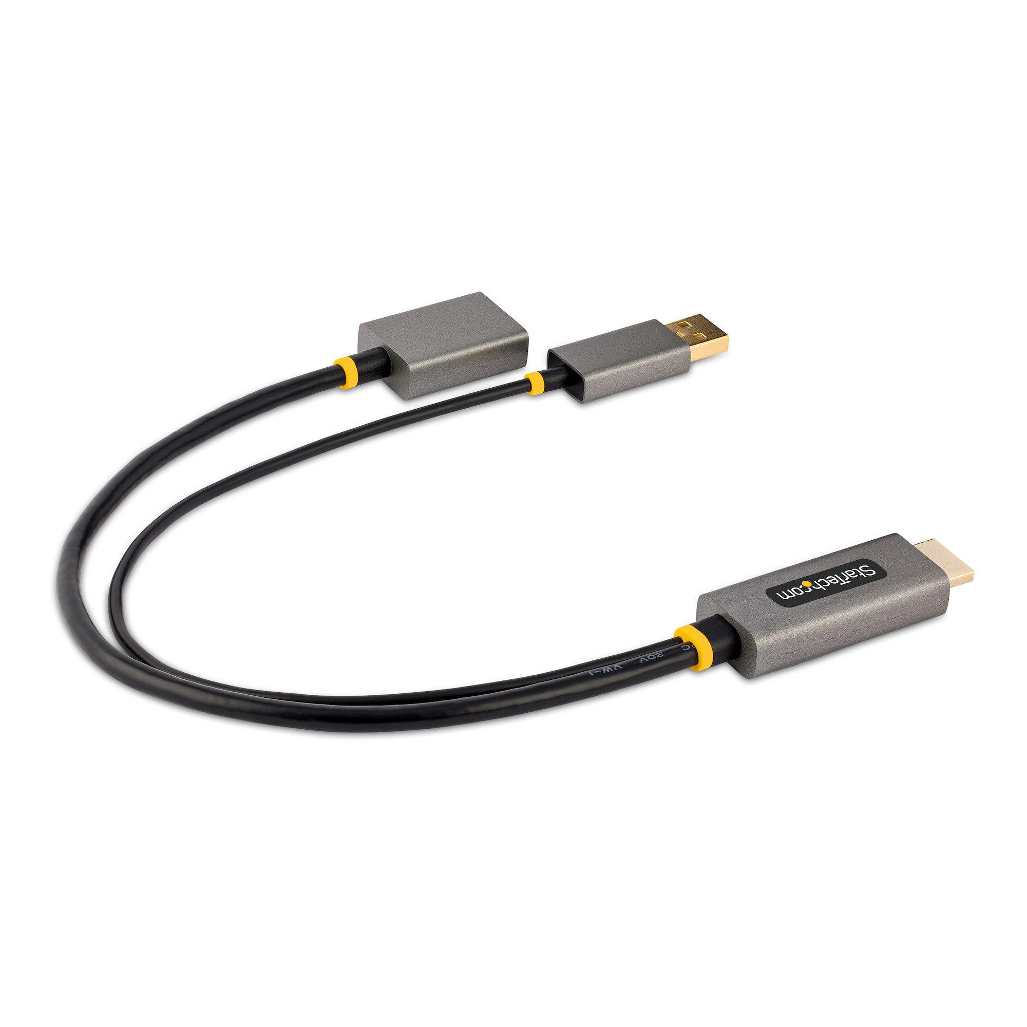 STARTECH.COM 30cm HDMI auf DisplayPort Adapter/Kabel Aktiver 4K 60Hz HDMI 2.0 auf DP 1.2 Konverter HDR USB Busbetrieben HDMI zu DP