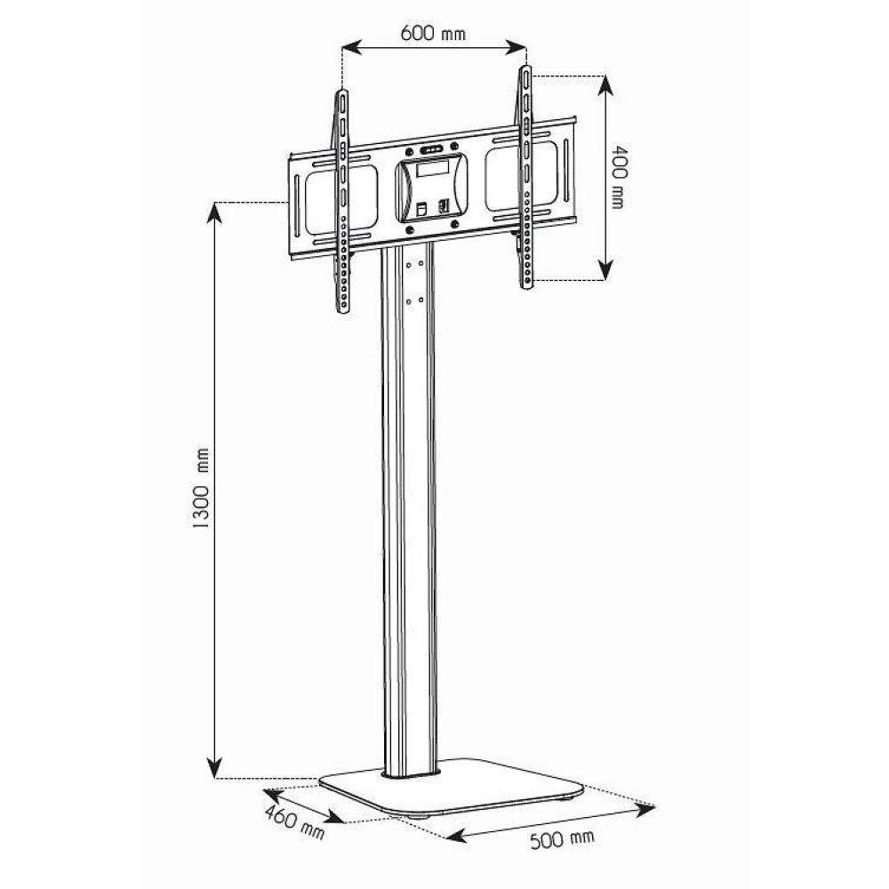 TECHLY Standhalterung fuer Displays Bildschirme LCD LED von 80 bis 178cm 32-70Zoll fuer Ihre Ausstattung bis 50 KG VESA max 600X400